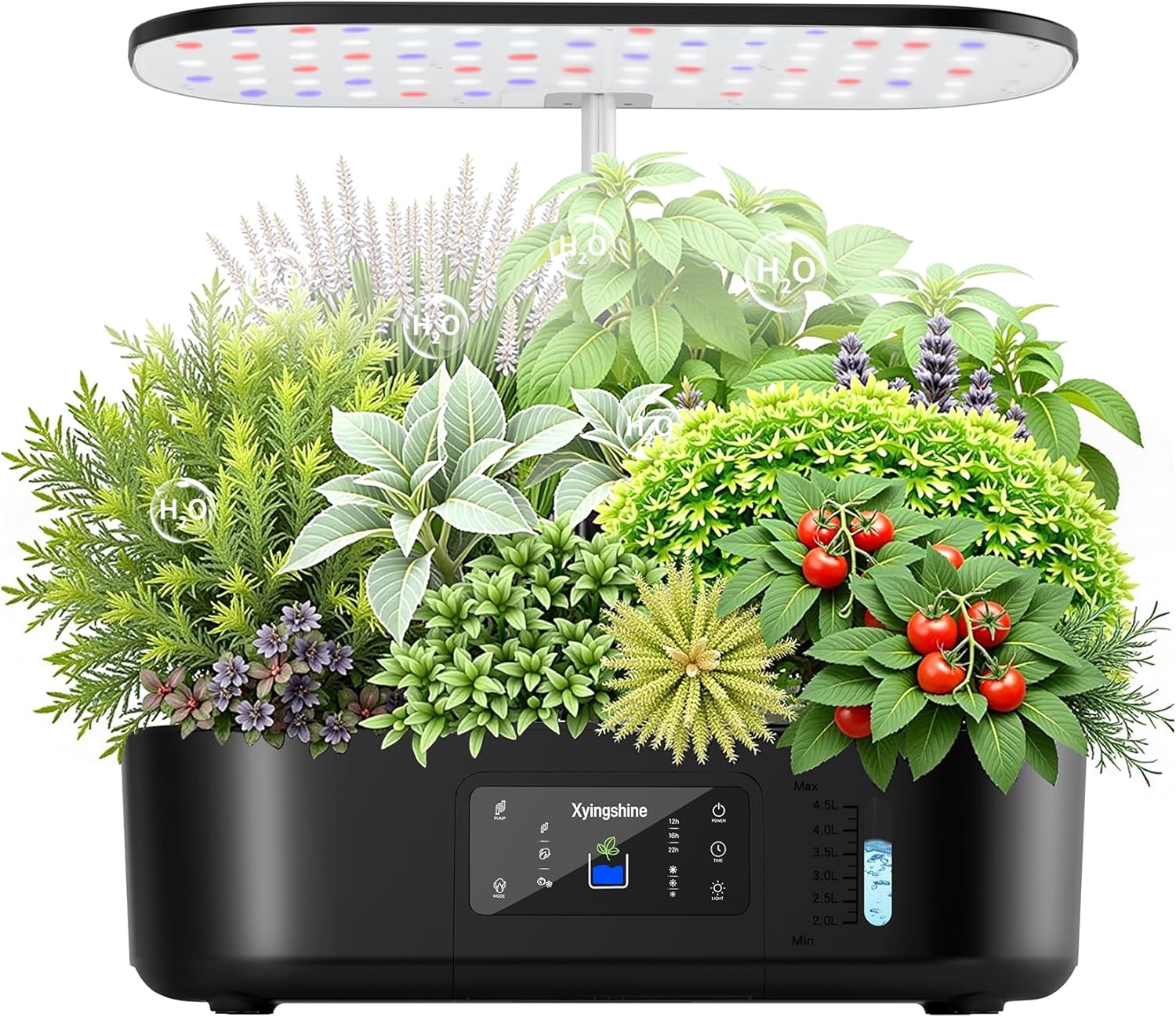 Hydroponics Growing System Kit Indoor Herb Garden with Adjustable LED Grow Light, 13-Pod Smart Hydroponic Planter, LCD Touch Panel & Height Extension for Fresh Veggies, Lettuce, Herbs