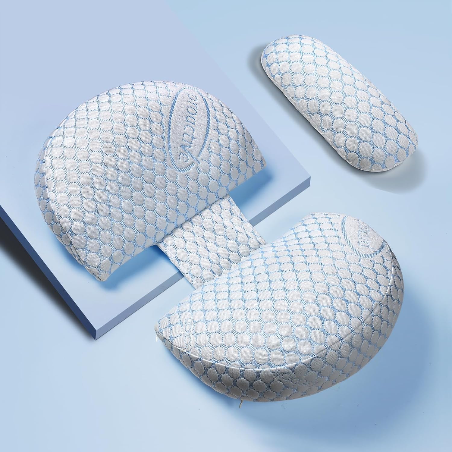 Pregnancy Pillow for Sleeping,Soft Pillows for Pregnancy Side Sleeper,Maternity Pillow,Small Body Pillow Support for Back,Belly,HIPS,Legs with Detachable and Adjustable Pillow Cover