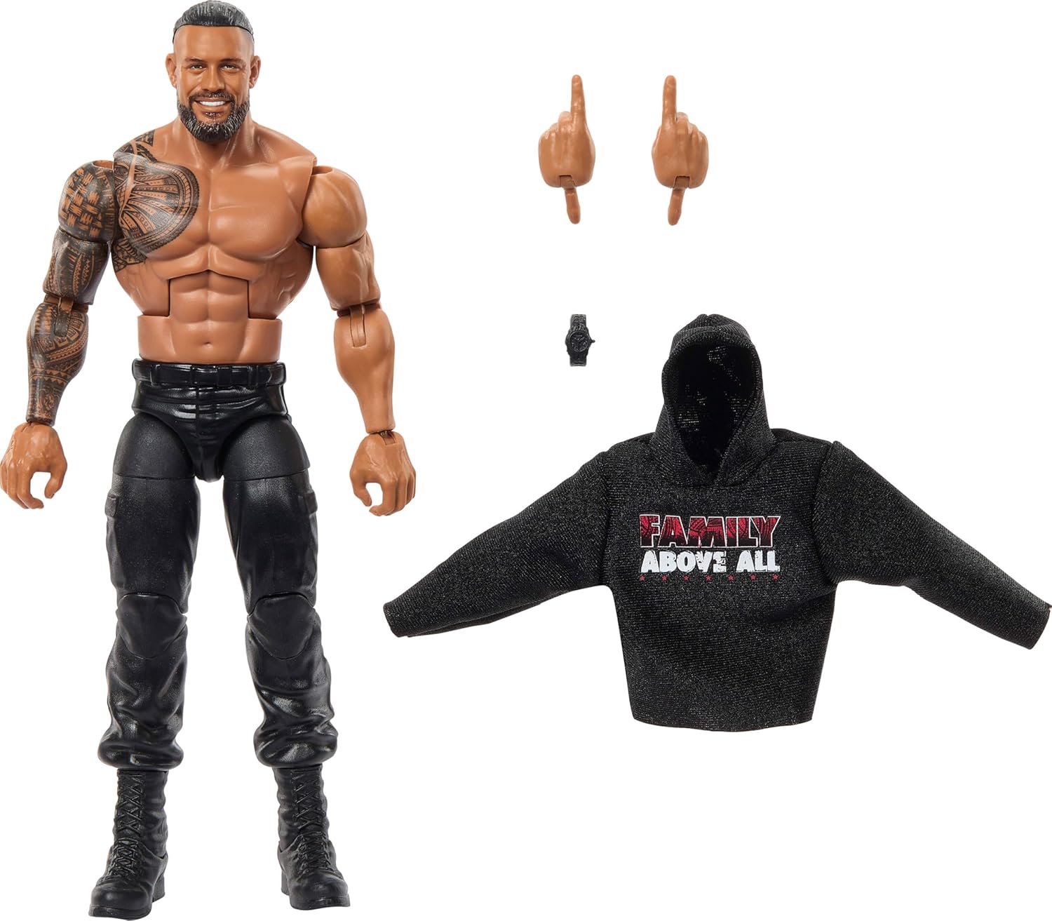 Mattel WWE Elite Action Figure & Accessories, Series #117 6-inch Collectible Roman Reigns with 25 Articulation Points & Swappable Hands