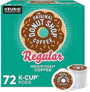 The Original Donut Shop Regular Keurig Single-Serve K-Cup Pods, Medium Roast Coffee, 12 Count (Pack of 6), Total 72 Count