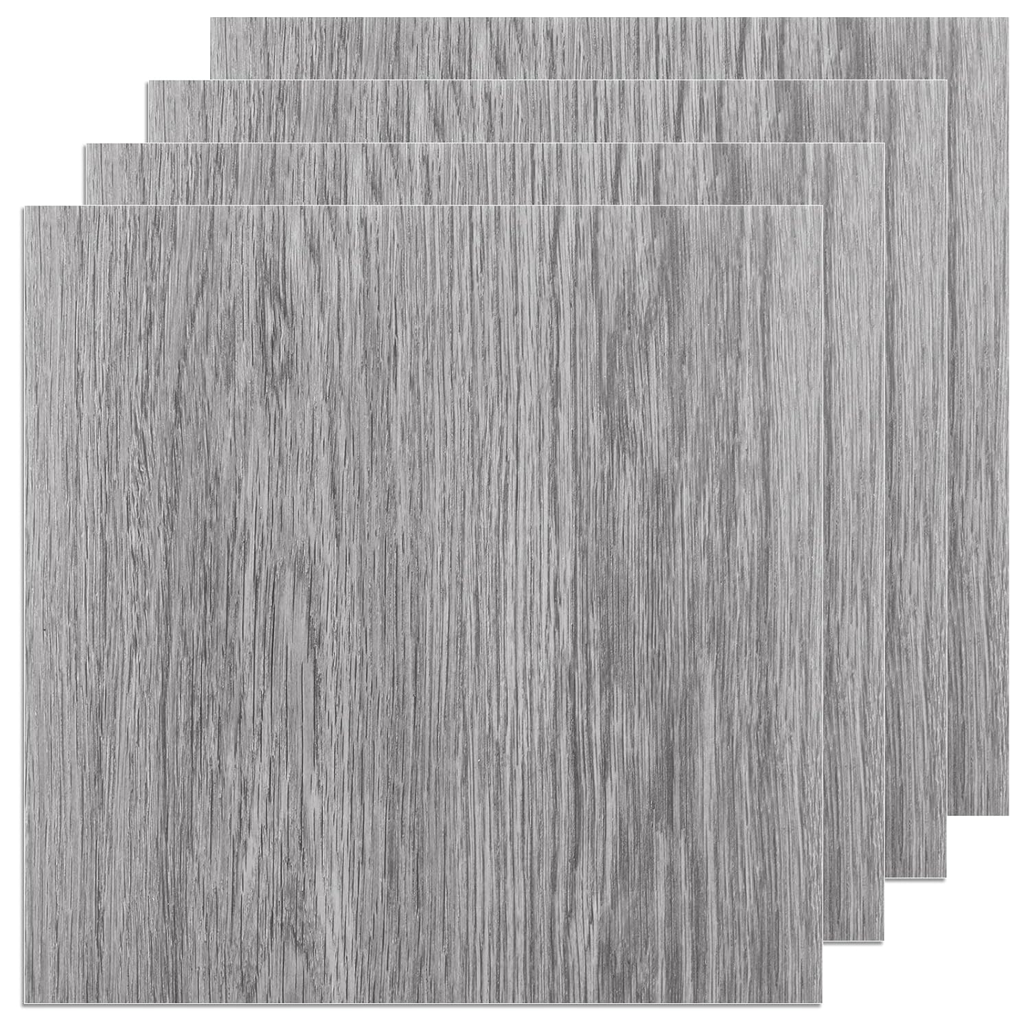 Thicken 36 Sheet Vinyl Flooring 12x12 Peel and Stick Floor Tile Waterproof Clearance Vinyl Floor Tiles Vert Wood Grey Self Adhesive Floor Tiles Sticky Laminate Flooring for Kitchen Basement RV