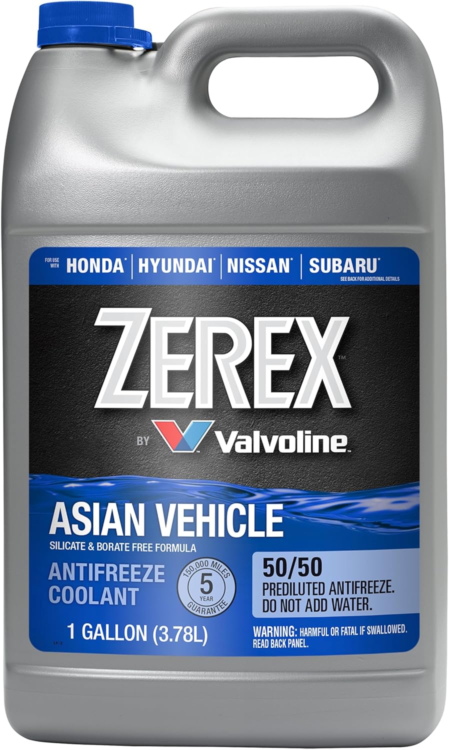 Zerex Asian Vehicle Blue Silicate and Borate Free 50/50 Prediluted Ready-to-Use Antifreeze/Coolant 1 GA