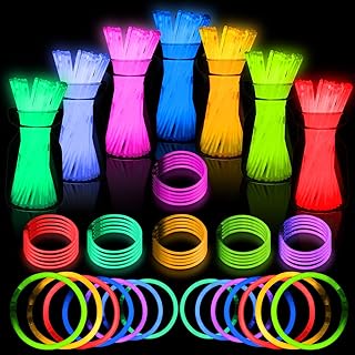 Ultra Christmas Bright Glow Sticks - 500 Party Pack with Connectors for Christmas, Neon Birthday and Holidays - Multicolor 8" Glow Sticks Necklaces Bulk