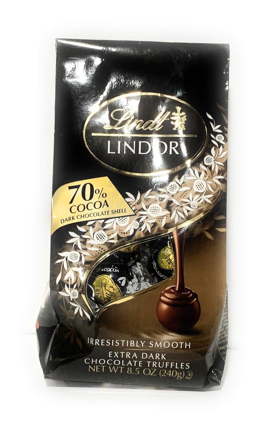 All New Lindt Lindor Dark Chocolate Truffles 70% 8.5 oz (one bag)