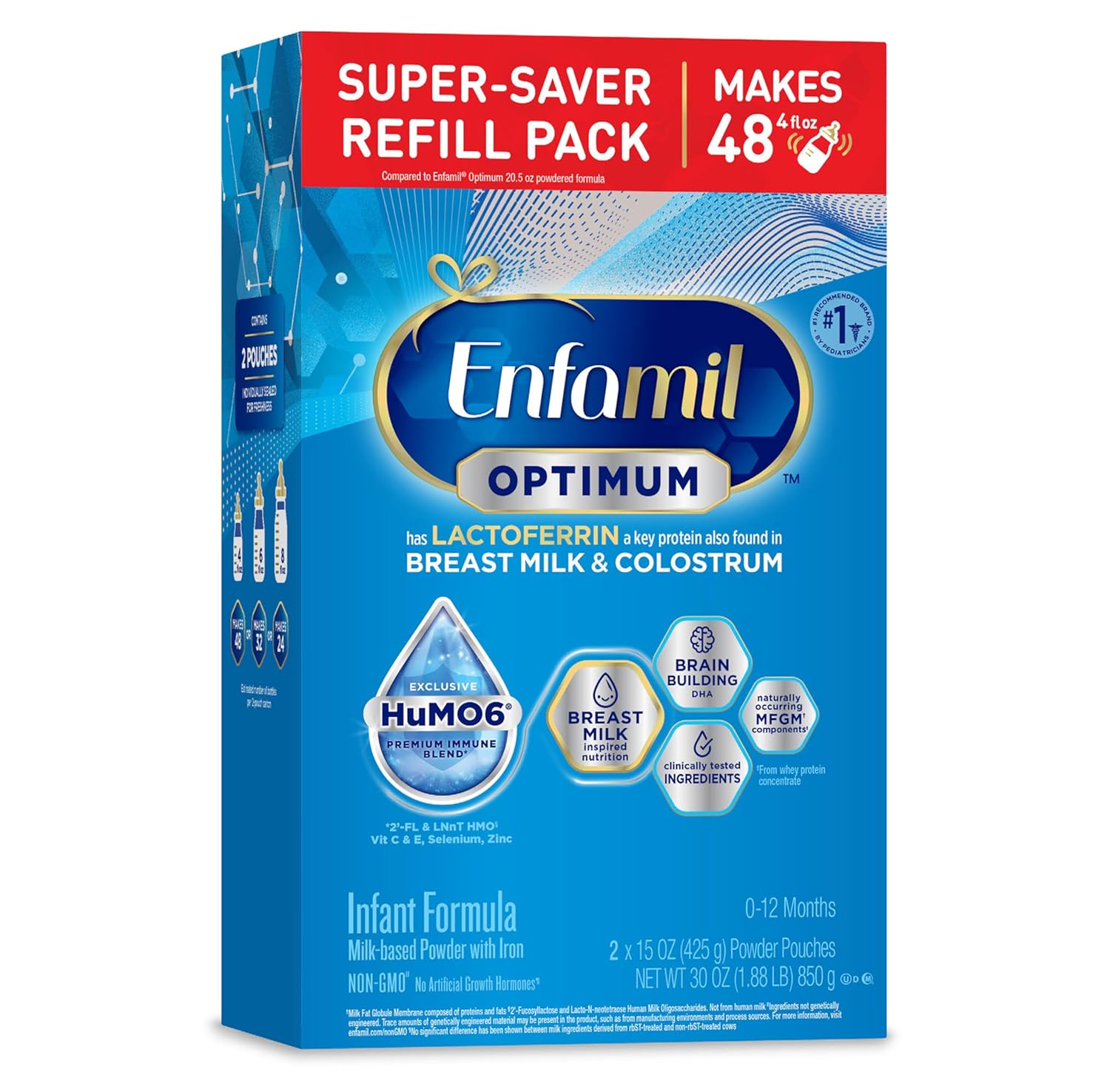 Enfamil Optimum Baby Formula, Our Closest Formula to Breast Milk, Immune-Supporting Lactoferrin also found in Breast Milk, Brain-Building DHA, 30 Oz