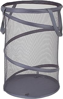 Household Essentials 2027-1 Pop-Up Collapsible Mesh Laundry Hamper | Charcoal