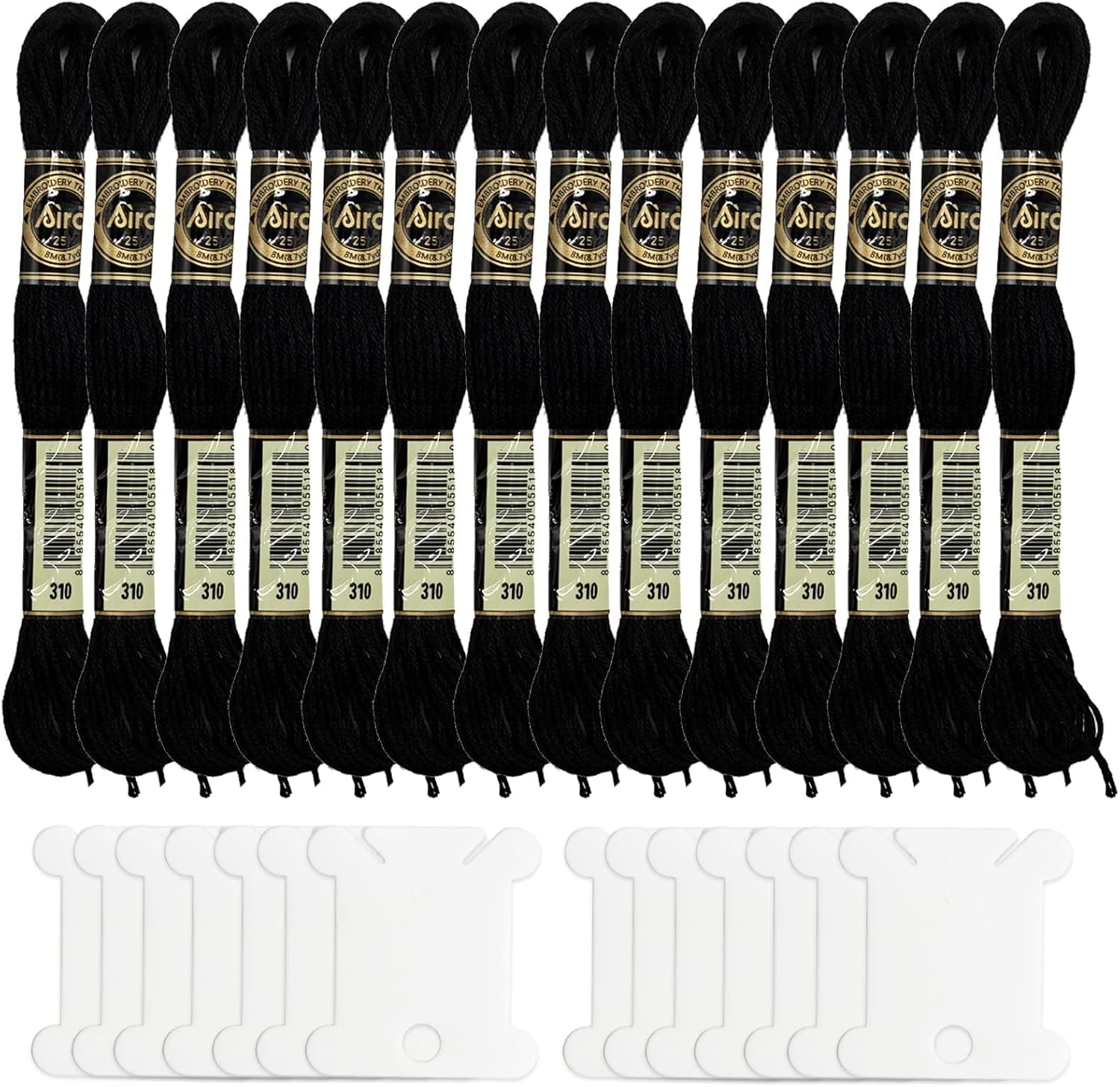 SZXMDKH Black Embroidery Threads - Cross Stitch Floss (14 Skeins Per Pack)