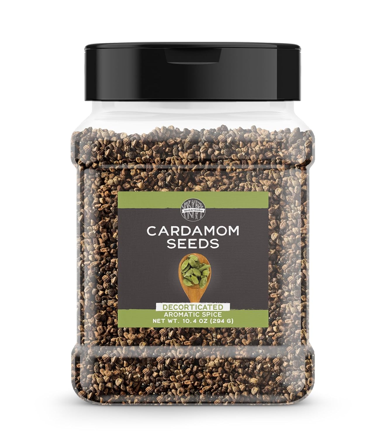 Birch & Meadow Green Cardamom Seeds, 10.5 oz, Decorticated, Indian Cuisine