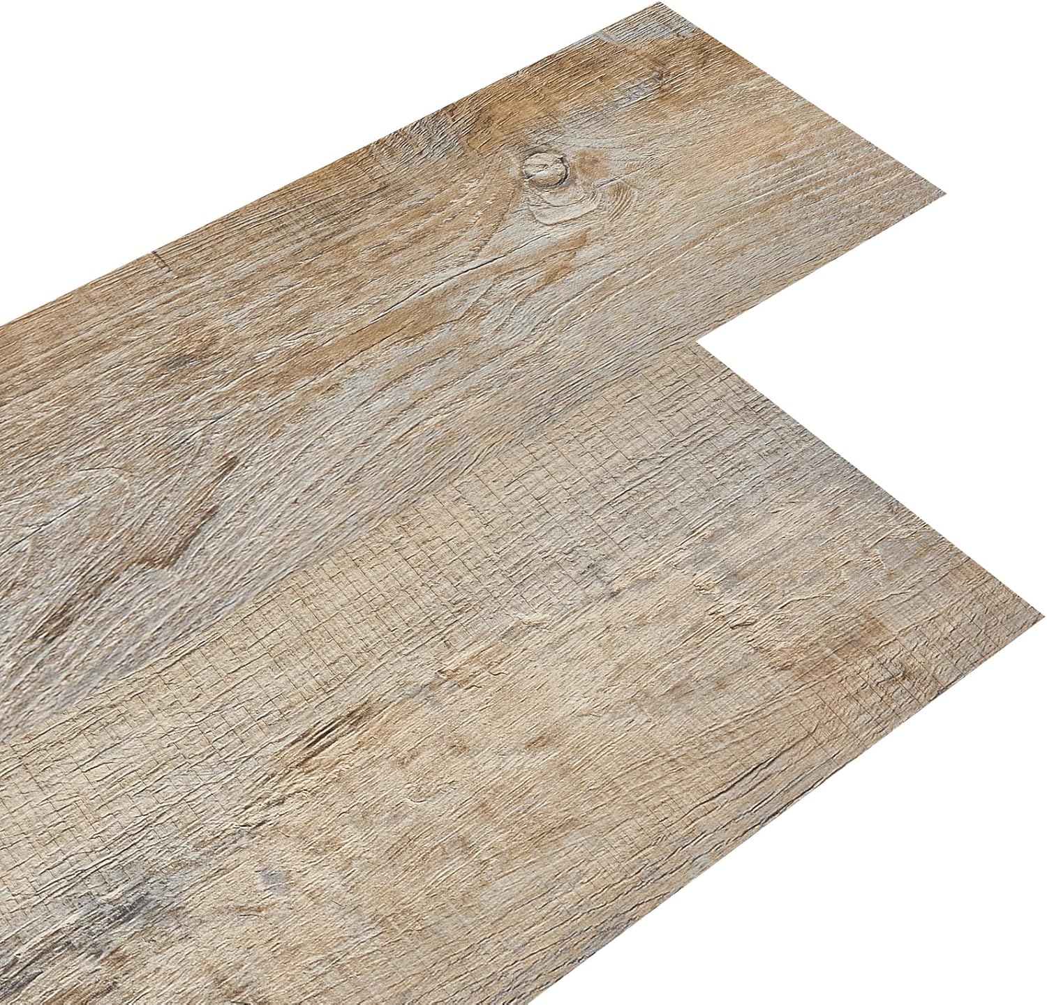 INMOZATA 5 m² Self-Adhesive Tile 36Pcs Vinyl Flooring Planks Floorboard Planks Waterproof Floor Stickers Peel and Stick Tile for Kitchen Bathroom and Bathroom Home Floor Tile 91.5 X 15.2CM(Light Oak)