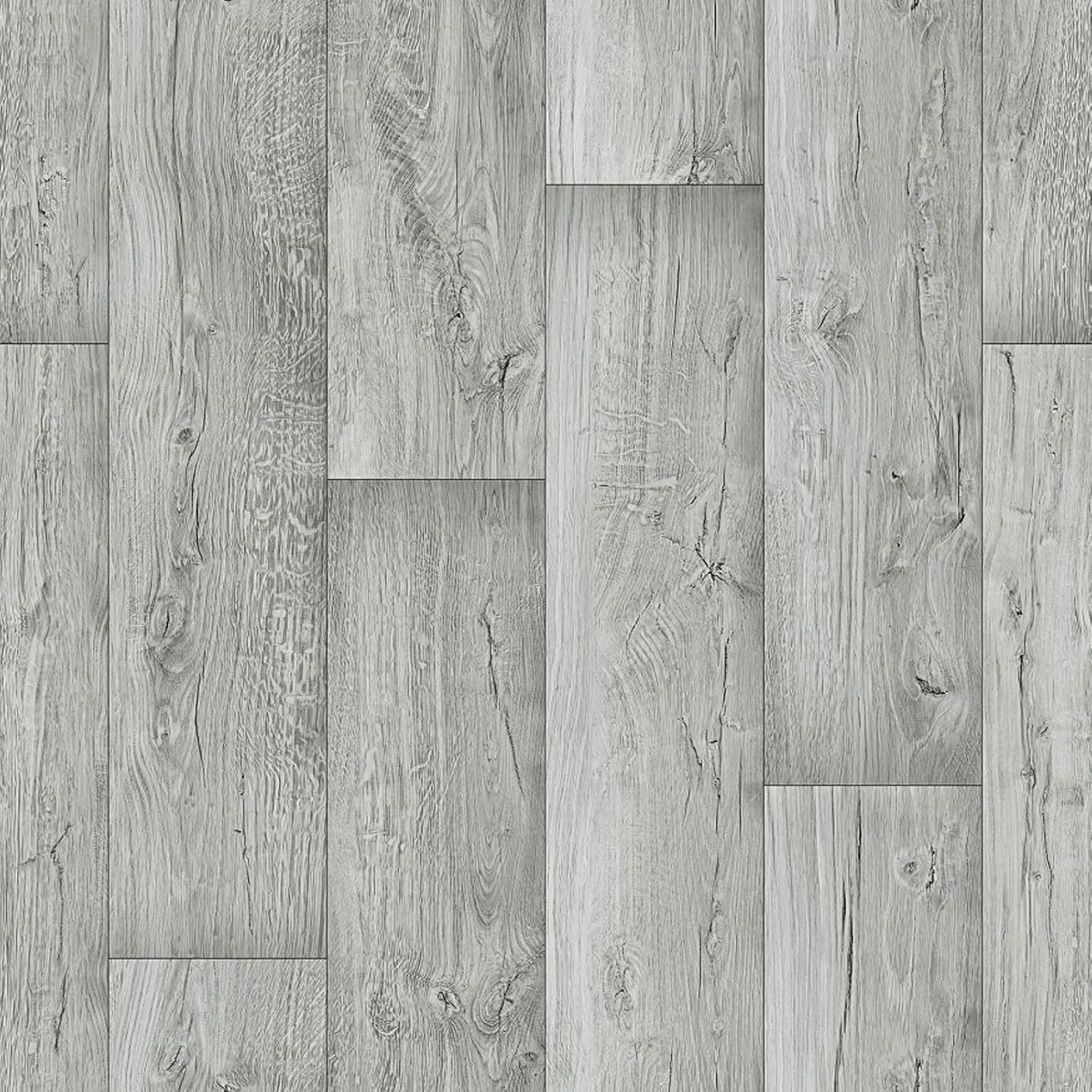 Grey Wood Plank Effect Vinyl Flooring Bathroom Kitchen Floor Senegal 533 (2m x 2m)