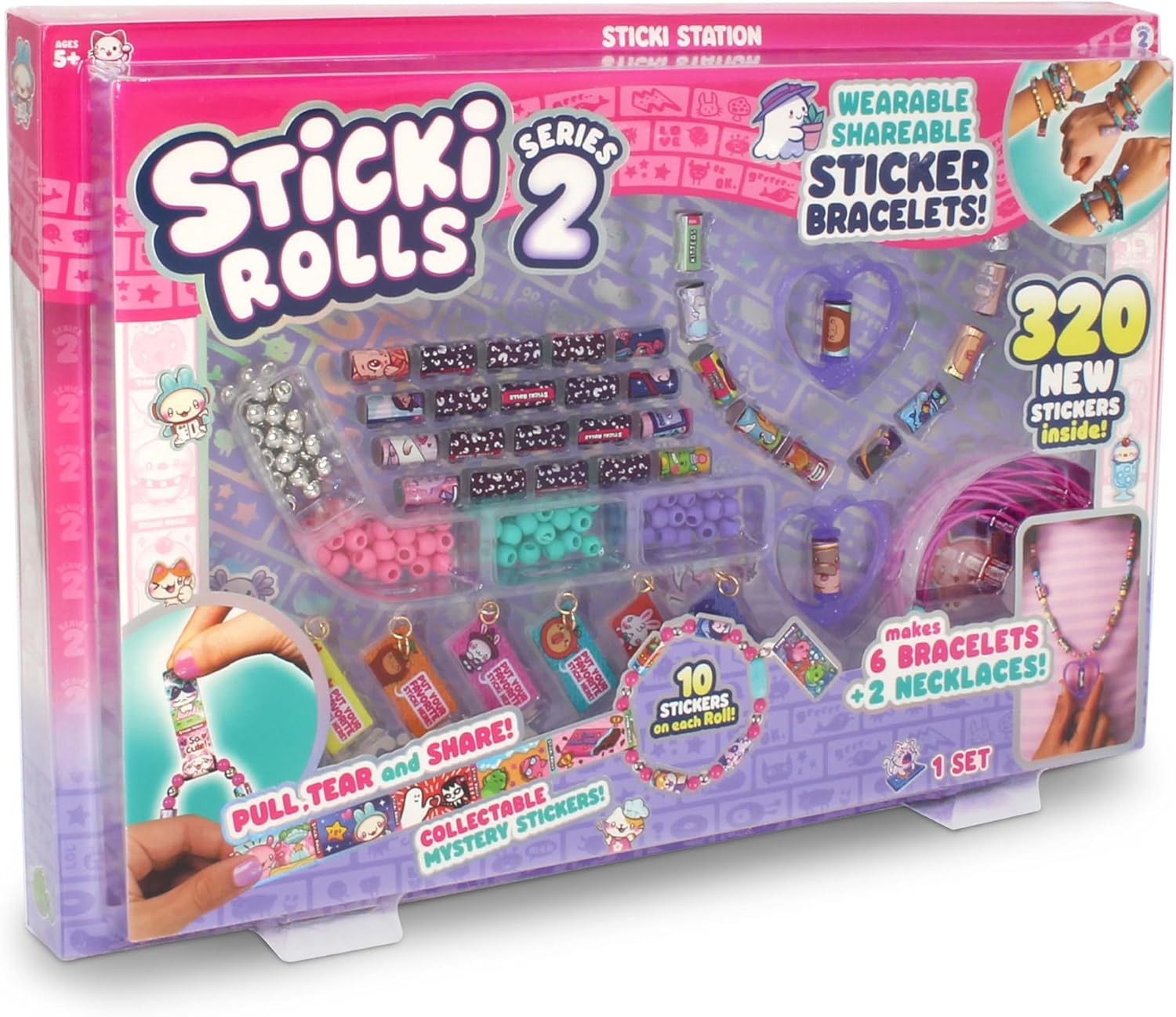 Sky Castle Sticki Rolls Sticki Station S2, Wearable Shareable Stickers, Ultimate DIY Sticker Jewellery Kit, Bracelets and Necklaces
