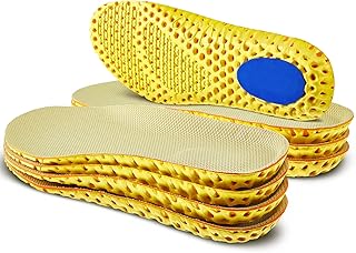 Unittype 4 Pairs Shoe Inserts for Men Women Memory Foam Insoles Shock Absorbing Breathable Replacement Insoles for Men Women Work Boots Running Sports Shoes Boots(Men Us 8-12,Beige)