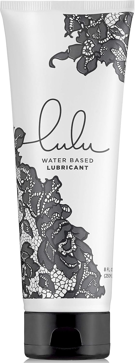 Lulu Lube Natural Water-Based Personal Lubricant Gel, Thick Long-Lasting Non-Staining Non-Sticky Lube, Glycerin & Paraben Free Glide, Odorless & Toy-Safe Formula for Men, Women & Couples, 8 oz Tube