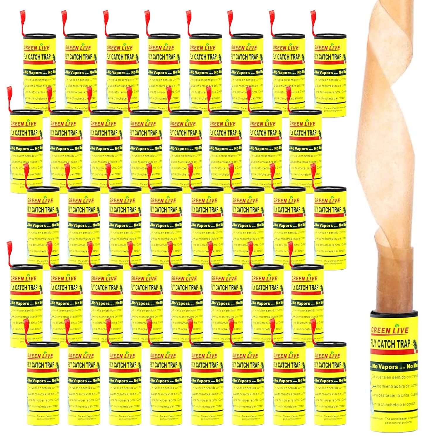 DALAETUS 40 Pcs Pesticide Free Fly Paper Set, Eco-Friendly Fruit Fly Traps, Hanging Sticky Fly Catchers, Fly Paper Strips for Indoor and Outdoors, Catching Flies, Mosquitoes