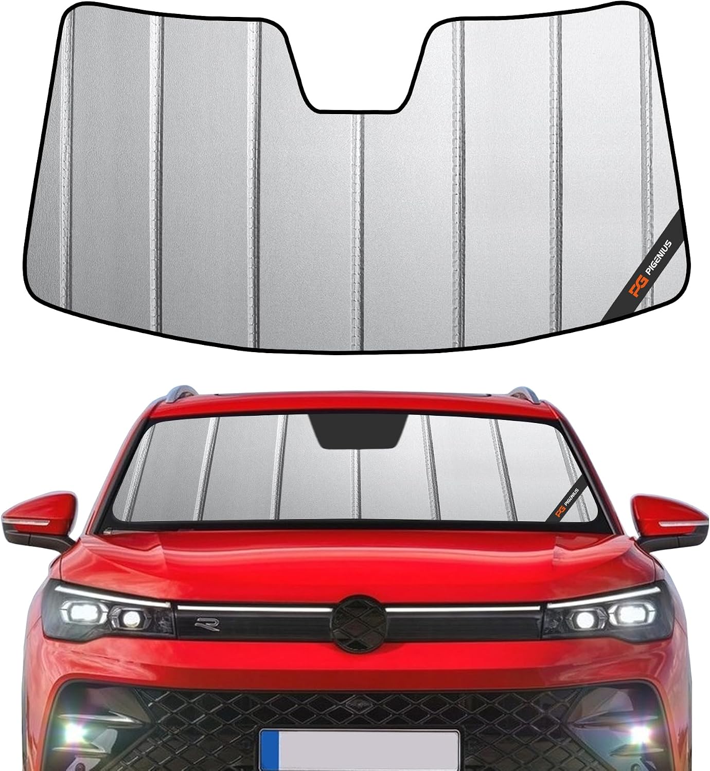 Pigenius Windshield Sun Shade for Volkswagen Tiguan 2025-2026 Front Window Sunshade - Safeguard