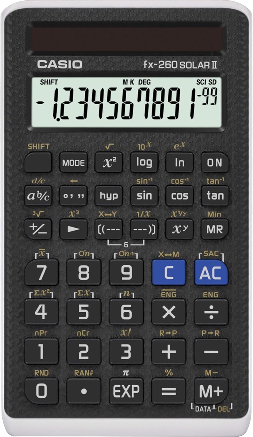 Casio fx-260 Solar II Scientific Calculator | 10-Digit Display | Fraction & Trig Functions | Ideal for Middle School, High School Math, Algebra, Trigonometry | Solar Powered
