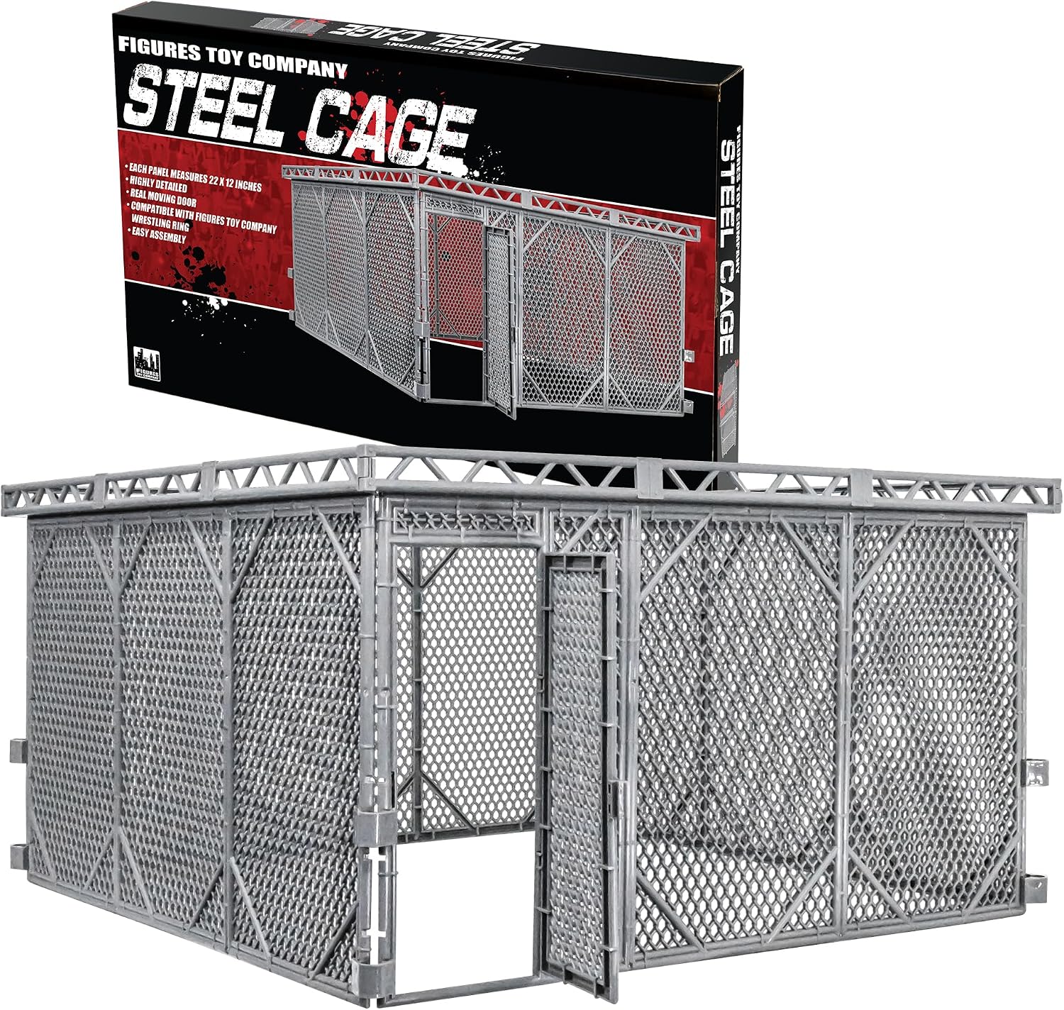 Steel Cage Playset for Figures Toy Company Wrestling Rings