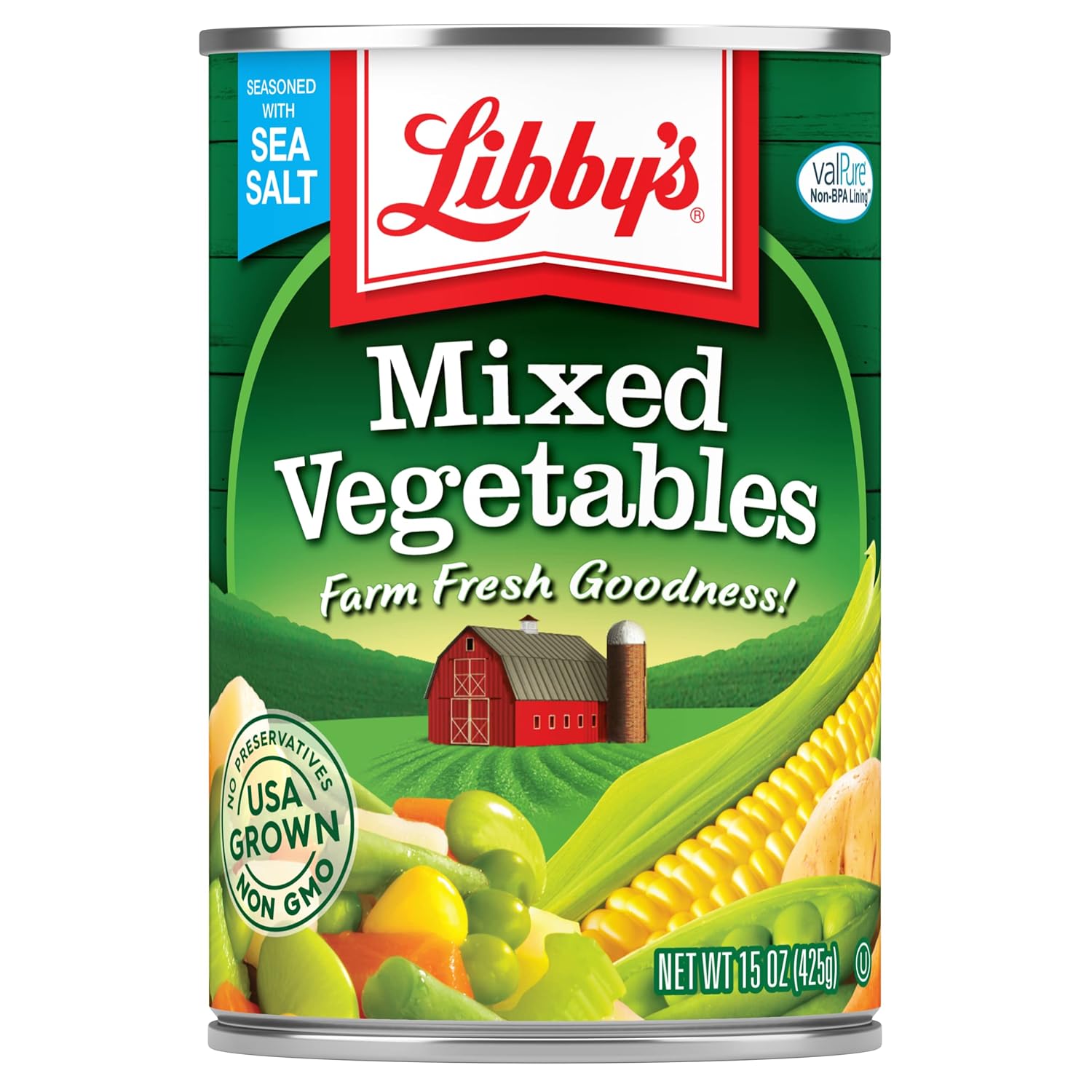 Libby's Mixed Vegetables | Delicious Vegetable Favorites | Colorful Carrots, Potatoes, Peas, Corn, Green Beans, Celery, Lima Beans | Seasoned with Sea Salt | Grown & Made in USA | 15 oz (Pack of 12)