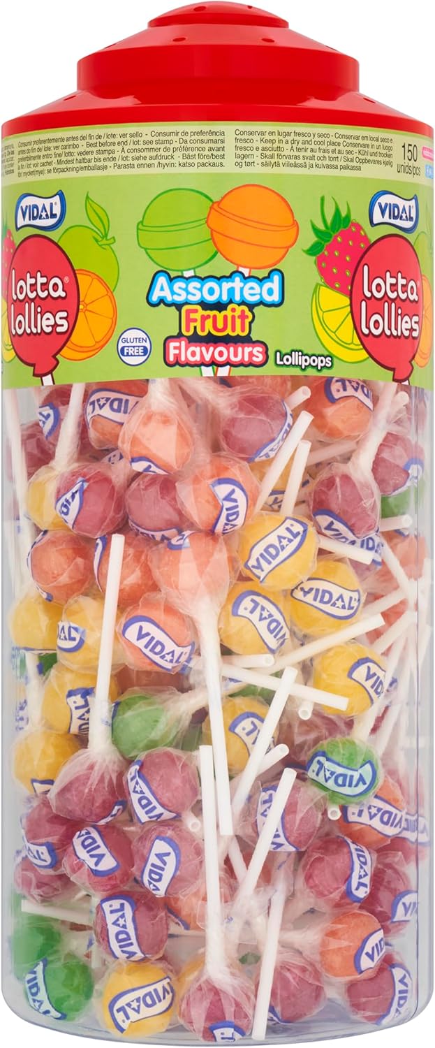 Vidal Lotta Lollies Assorted Flavours (Pack of 1, Total 150 Pieces)