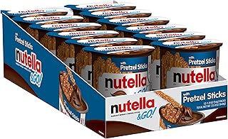 Nutella & GO! Bulk 12 Pack, Hazelnut and Cocoa Spread with Pretzel Sticks, Stocking Stuffers, Snack Cups, 1.9 oz Each​