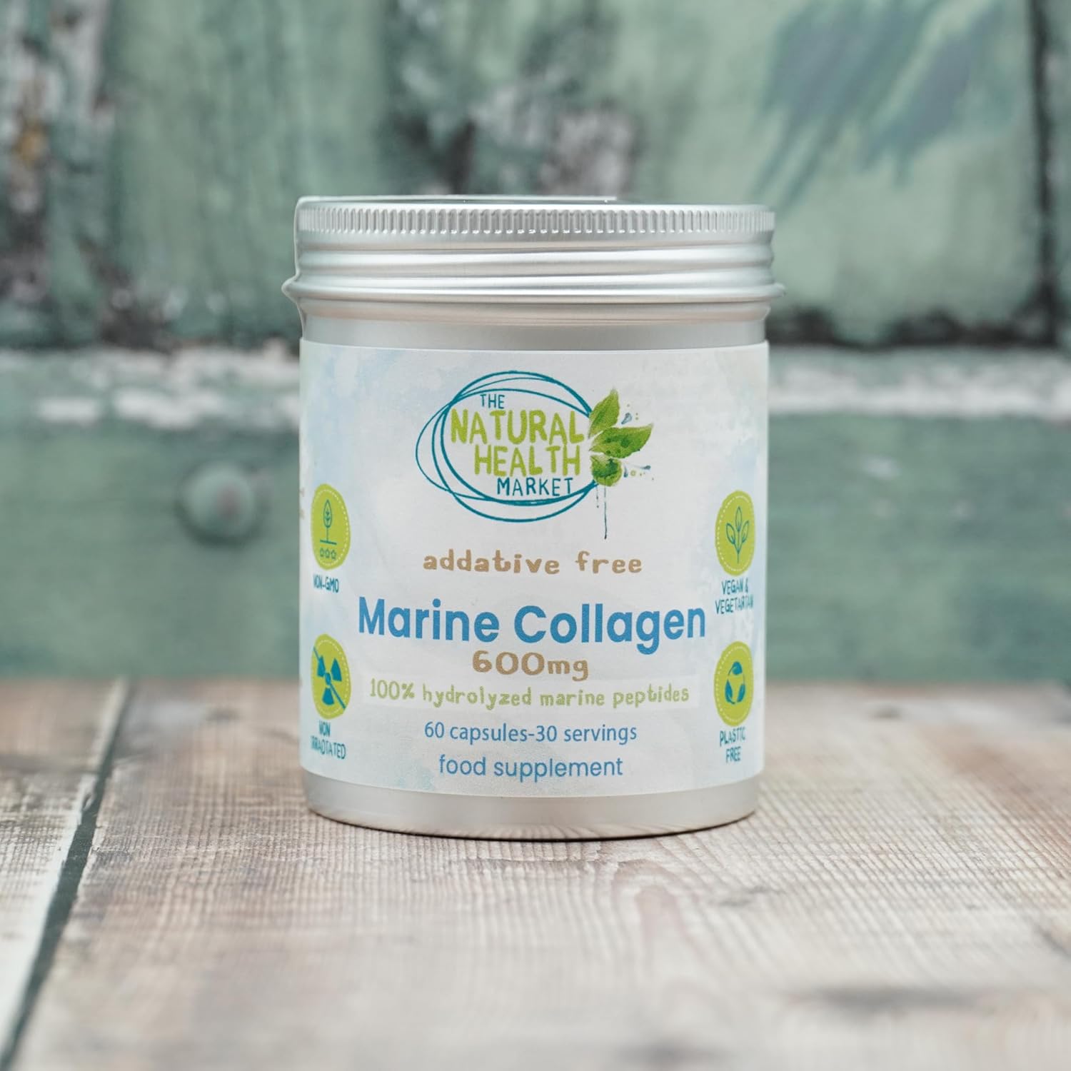 The Natural Health Market Marine Collagen Peptides – Hydrolyzed Fish Collagen Powder | 100% Pure Marine Powder Supplement | Swiss Made | Optimal Absorption | Non-GMO & Sustainably Sourced (120 Pouch)