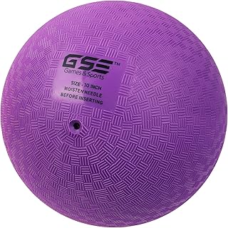 GSE Games & Sports Expert Inflatable Playground Balls, Kickball, Bouncy Dodge Ball, Handball. Great for 4 Square Ball Games, Gym, Yoga Exercises for Kids and Adults (7/8.5/10in, Several Colors Choice)