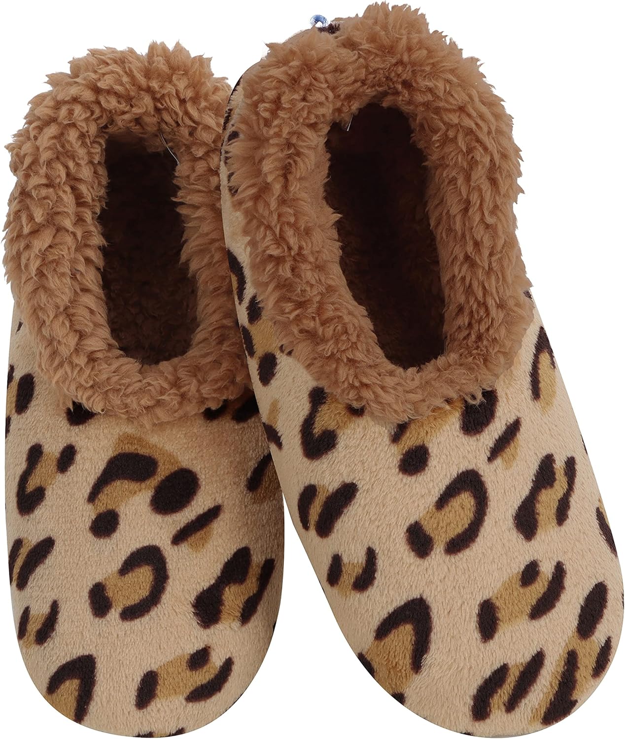 Snoozies Sherpa-Lined Slipper Socks for Women - Fuzzy, Cute, and Cozy Slippers for Women with Non-Slip Sole - Ladies Slipper Socks