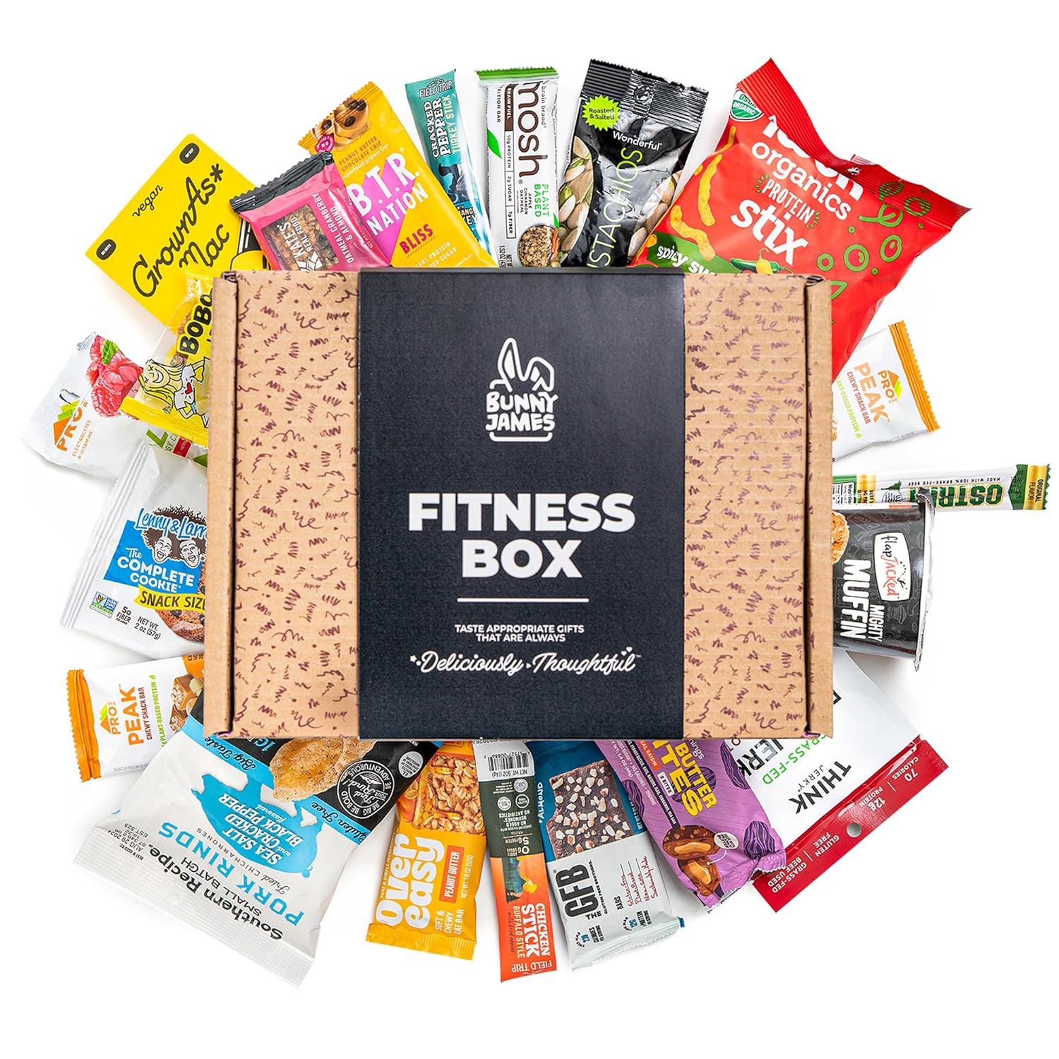 High Protein Snack Box: Premium Mix of Fitness and Healthy Snacks Workout Gifts for Men & Women - Healthy Gift Package for Gym Lovers & Enthusiasts - Individually Wrapped Protein Snacks for Adults
