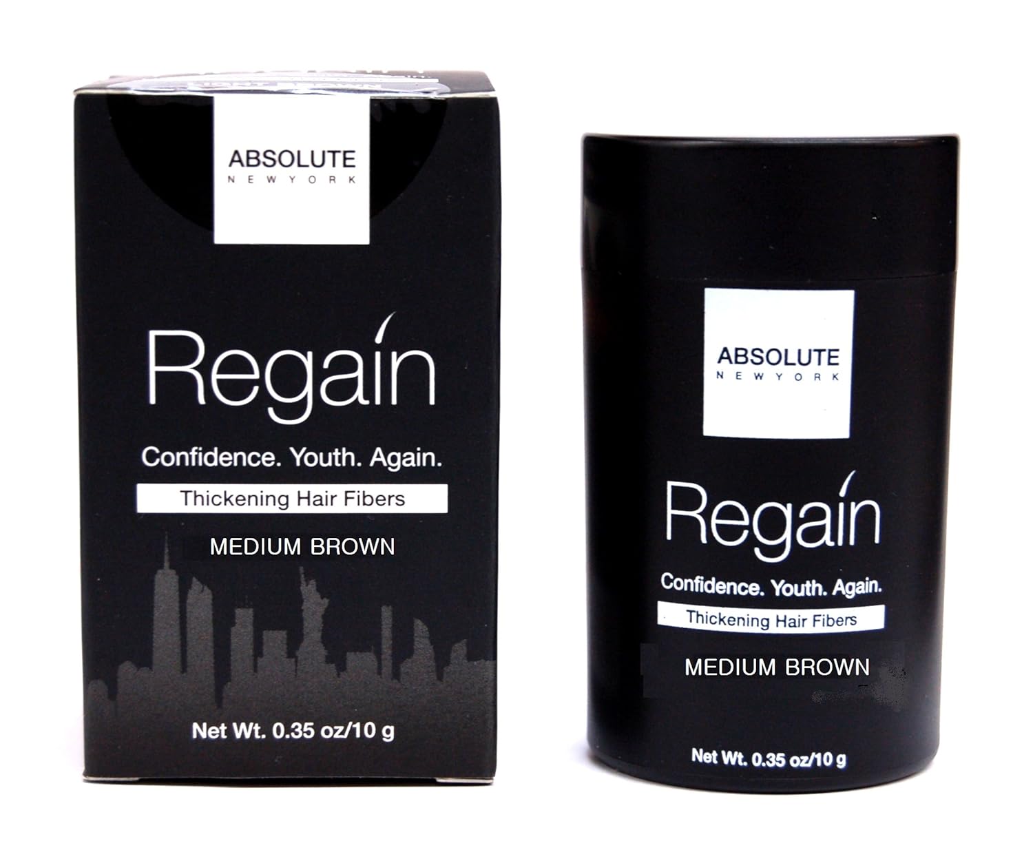 Regain Hair Fibers by Absolute 0.35oz/10g (Medium-Brown)