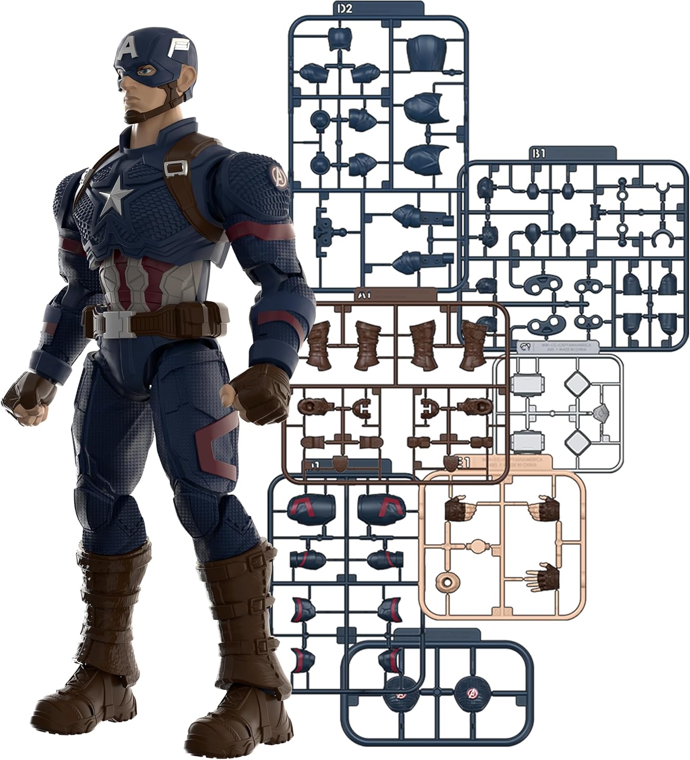 Blokees - Champion Class - Marvel Infinity Saga – Captain America CC03 Model Kit - Assembly Required - No Tools - No Cutting - No Glue - No Paint - Age 14+