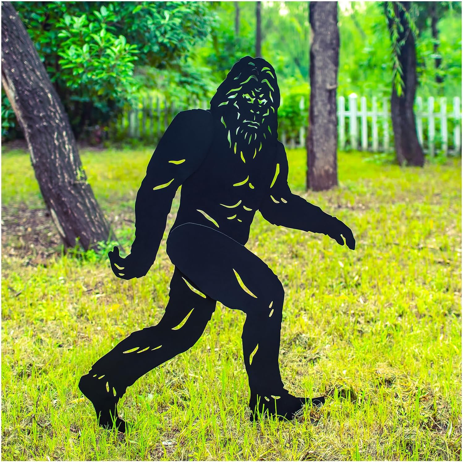 4ft Bigfoot Outdoor Decor Metal Big Foot Sasquatch Gifts for Men Women Dad Bigfoot Silhouette Statues for Garden, Outside, Yard Art, Patio, Yard Display, Forests, Lawn Decorations