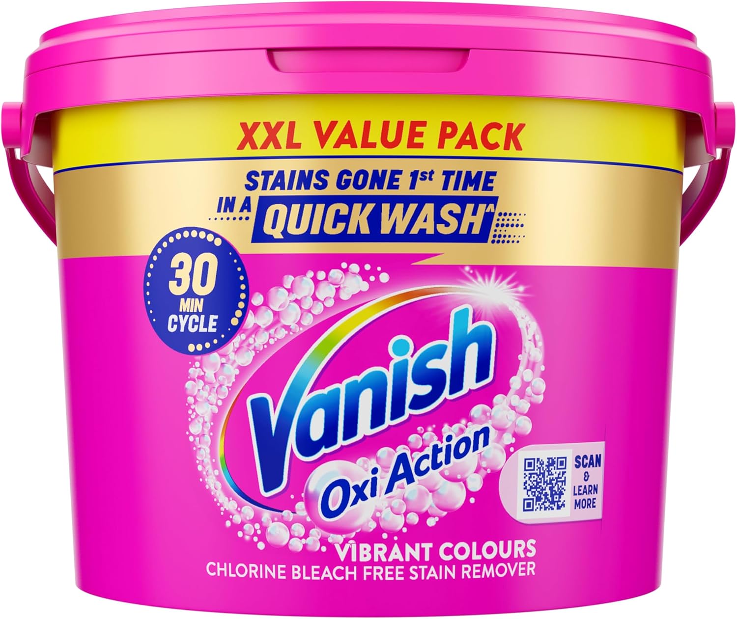 Vanish Gold Oxi Action Laundry Booster & Stain Remover Powder for Colours (2.4kg) - Removes School Stains in 30 Minutes, Keeps Colours Bright, Safe on Uniforms