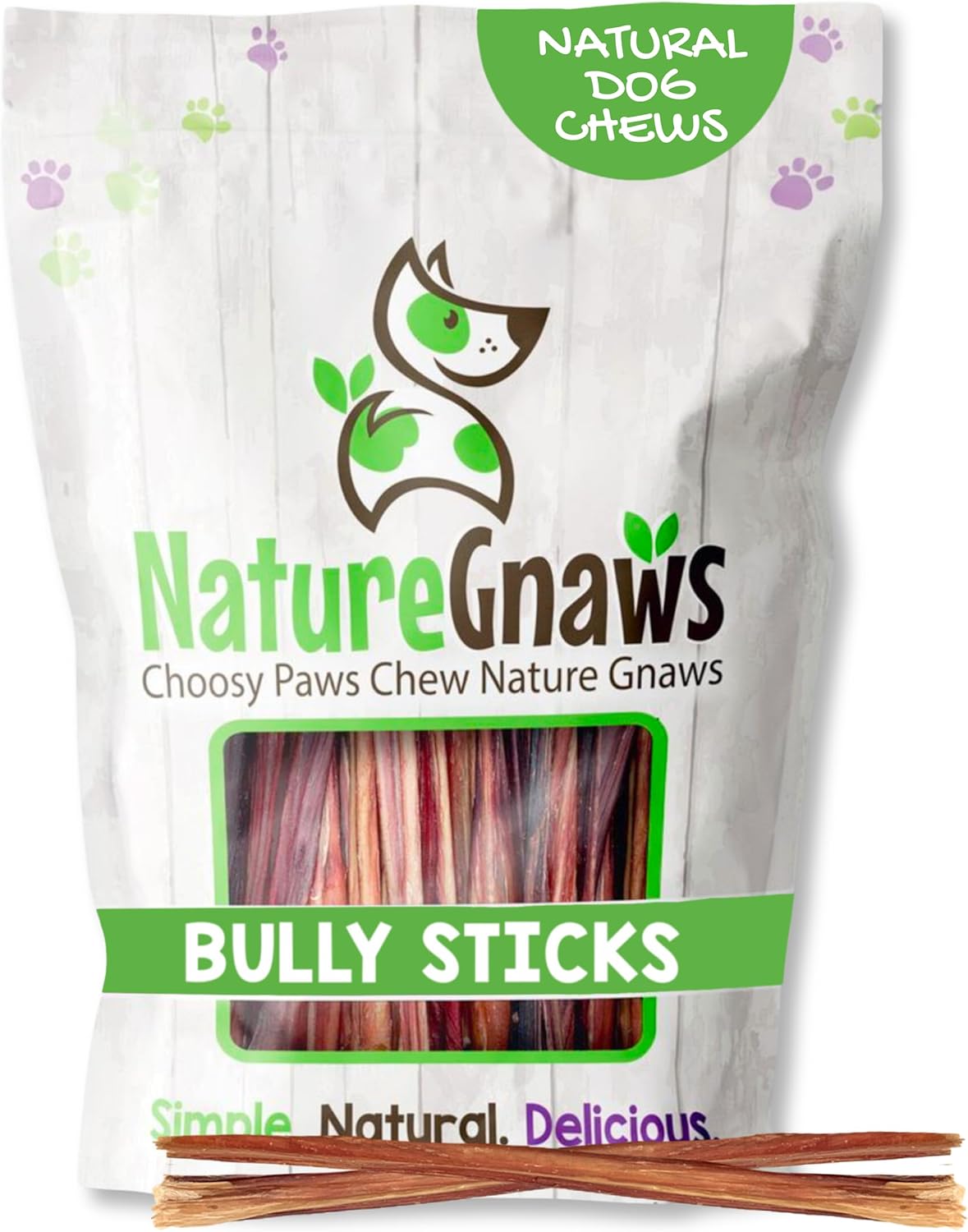 Nature Gnaws Super Skinny Bully Sticks for Small Dogs 5-6" (15 Count) - Long Lasting for Light Chewers and Puppies - Extra Thin Natural Beef Dog Chew Treats