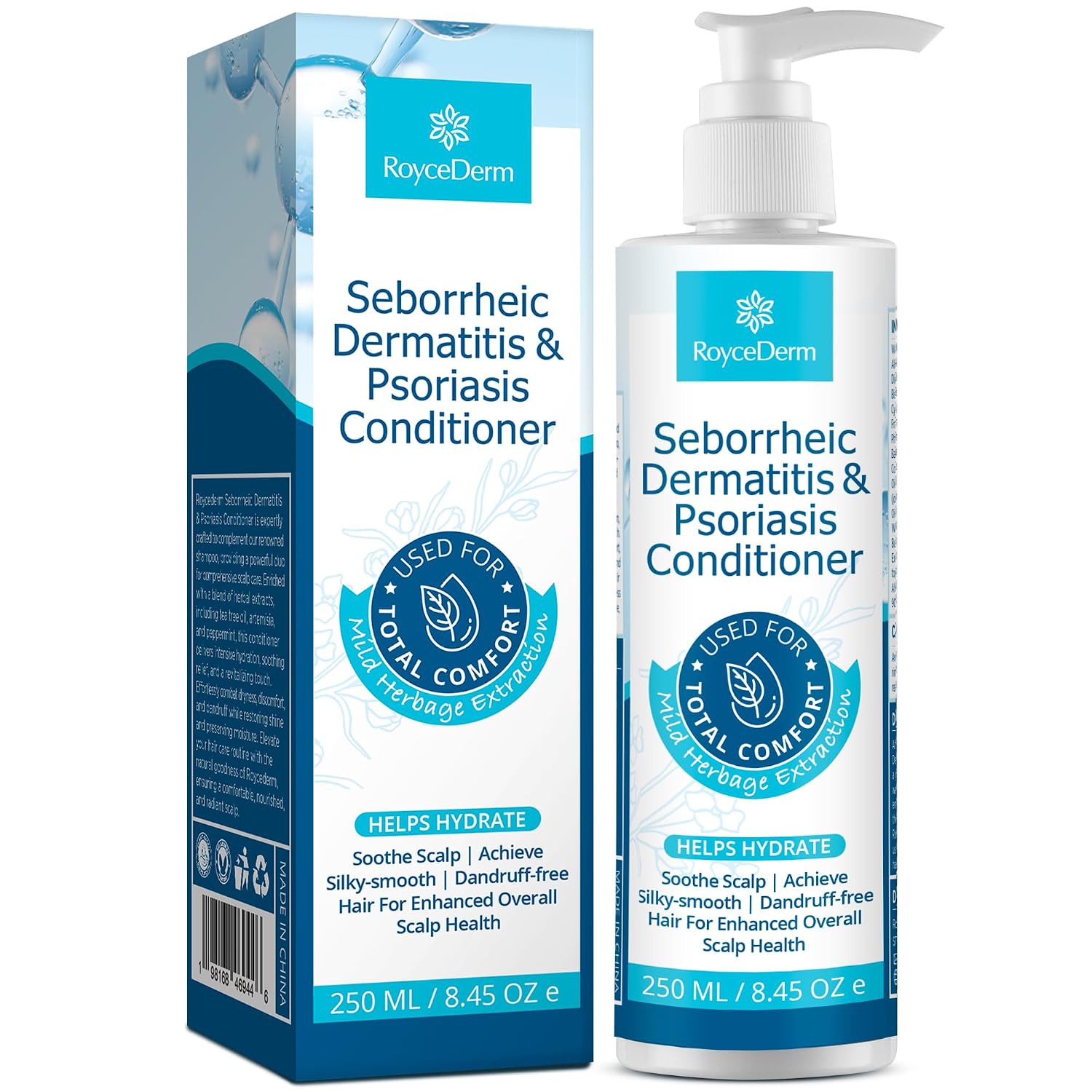 Roycederm Scalp Care Conditioner for Dry, Itchy & Flaky Scalp - Hydrating Formula for Oily Hair & Dandruff-Prone - Daily Moisturizing & Balancing Hair Conditioner