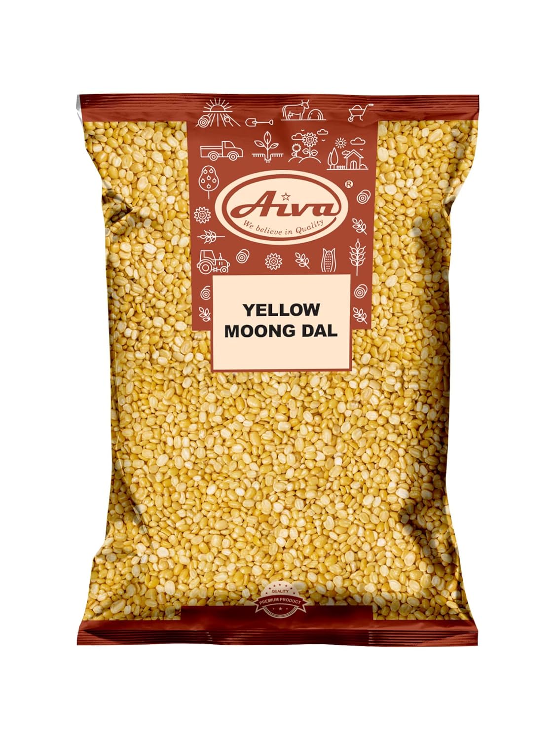Aiva Moong Dal/Moong Dhuli (Split Mung Beans Without Skin) - 4 LB, Moong Dal Mung Lentils