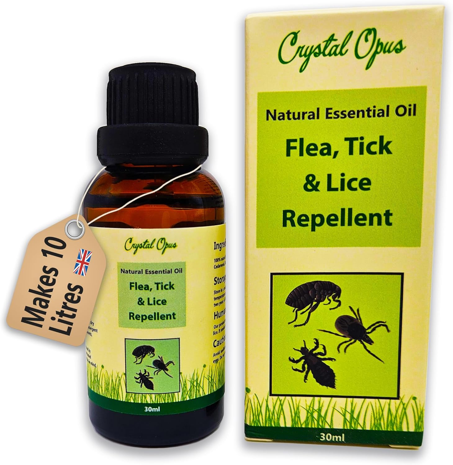 Flea, Tick & Lice Repellent Spray for Dog, Cat & All Animal Bugs. Makes 10 litres. 100% Natural Tried & Trusted Essential Oil Blend. Highly Effective, Humane, Beautifully Smelling & Safe Deterrent.