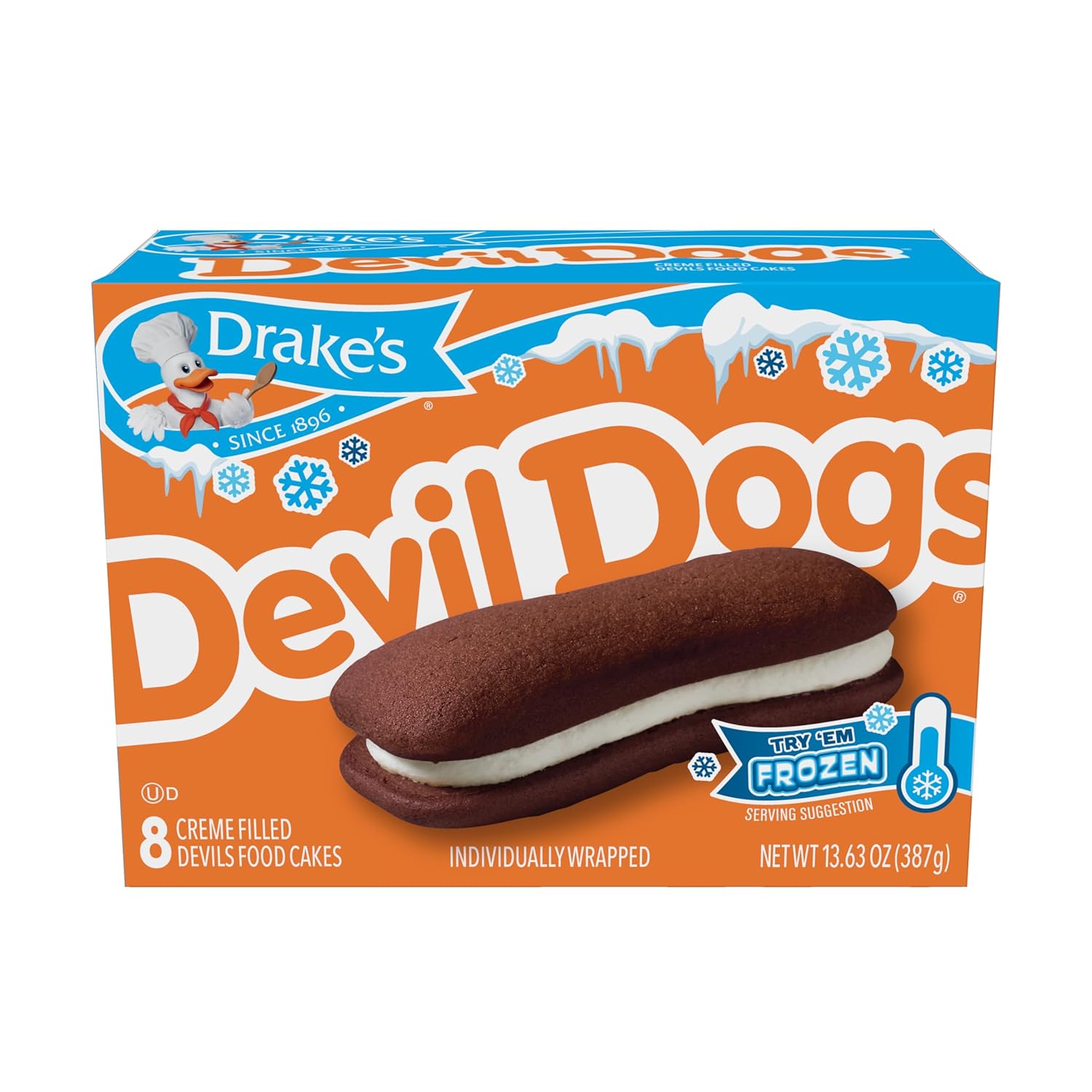Drake's Devil Dogs, 32 Individually Wrapped Devils Food Cakes (Pack of 4)
