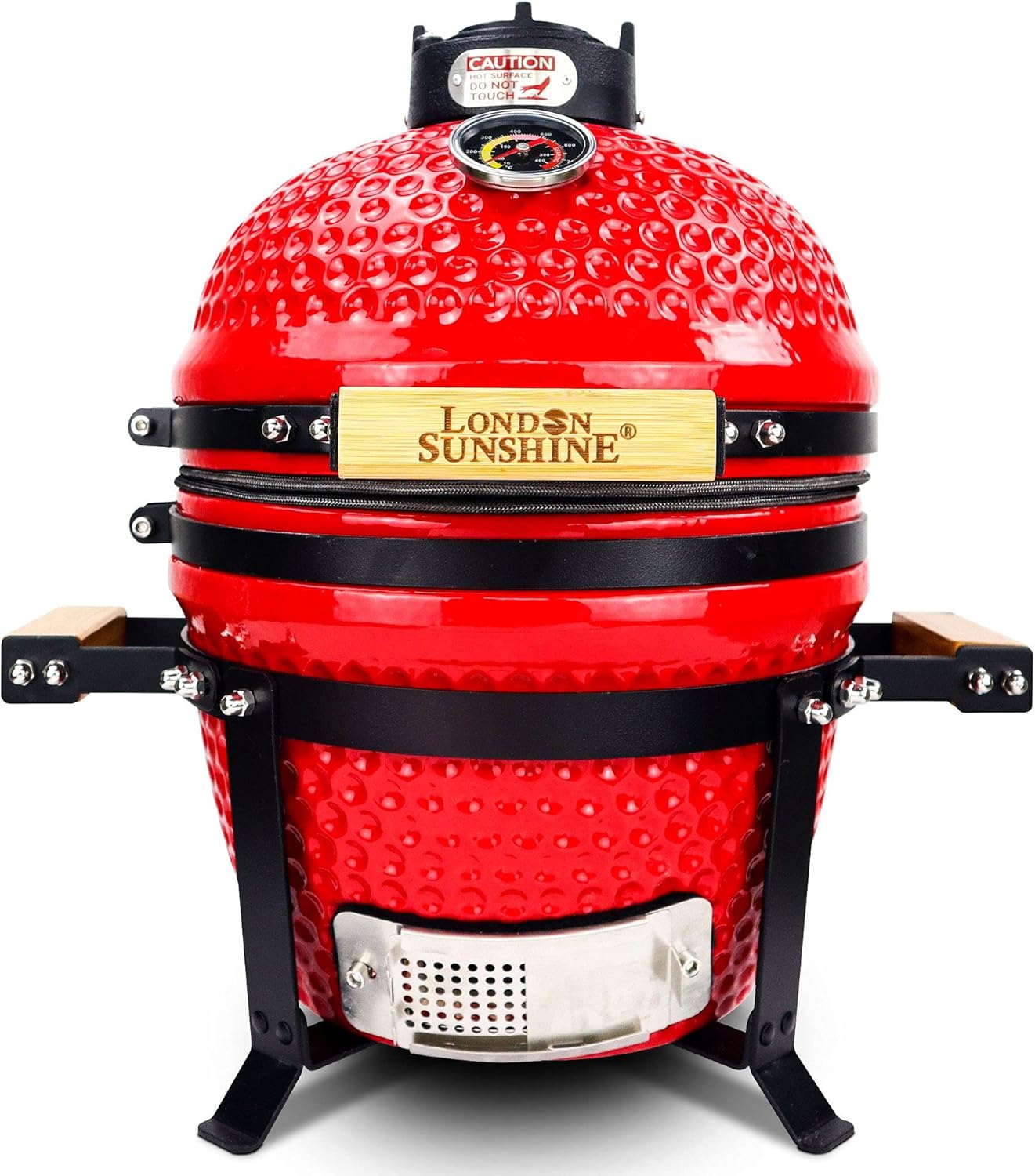 Ceramic BBQ Charcoal Kamado Grill 13 inch Portable Tabletop BBQ Grill Red