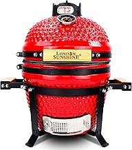 Ceramic BBQ Charcoal Kamado Grill 13 inch Portable Tabletop BBQ Grill Red