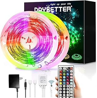 DAYBETTER Led Strip Lights 16.4ft Waterproof Color Changing Led Lights with Remote Controller