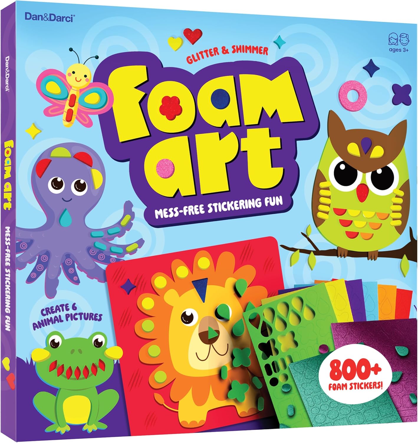 Dan&Darci Foam Sticker Art Craft for Kids - Toddler Arts & Crafts for Ages 3-5 - Boys 4-6 Birthday Gift & Stocking Stuffer