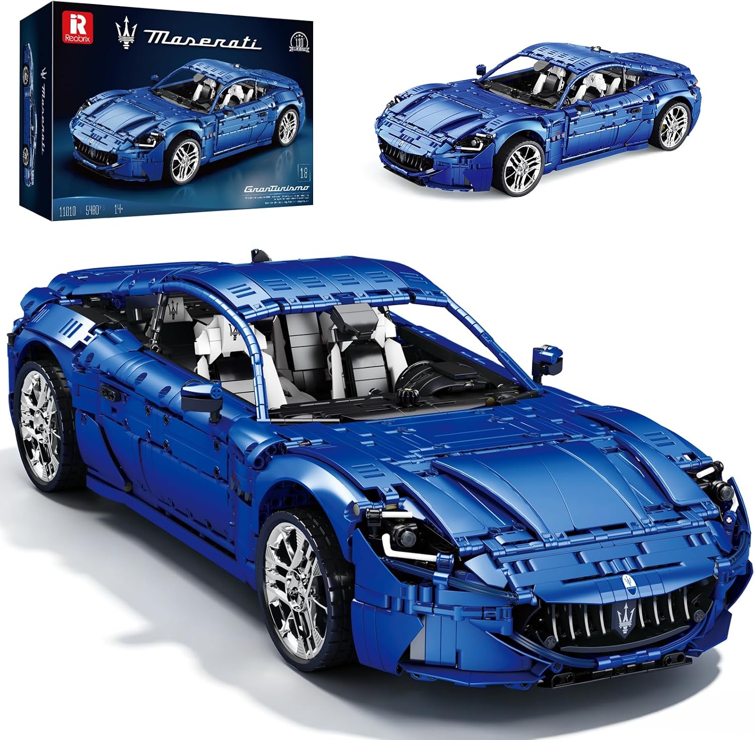 Reobrix Sports Car Building Blocks Set 1:8 Vehicle Racing Car Toy Model