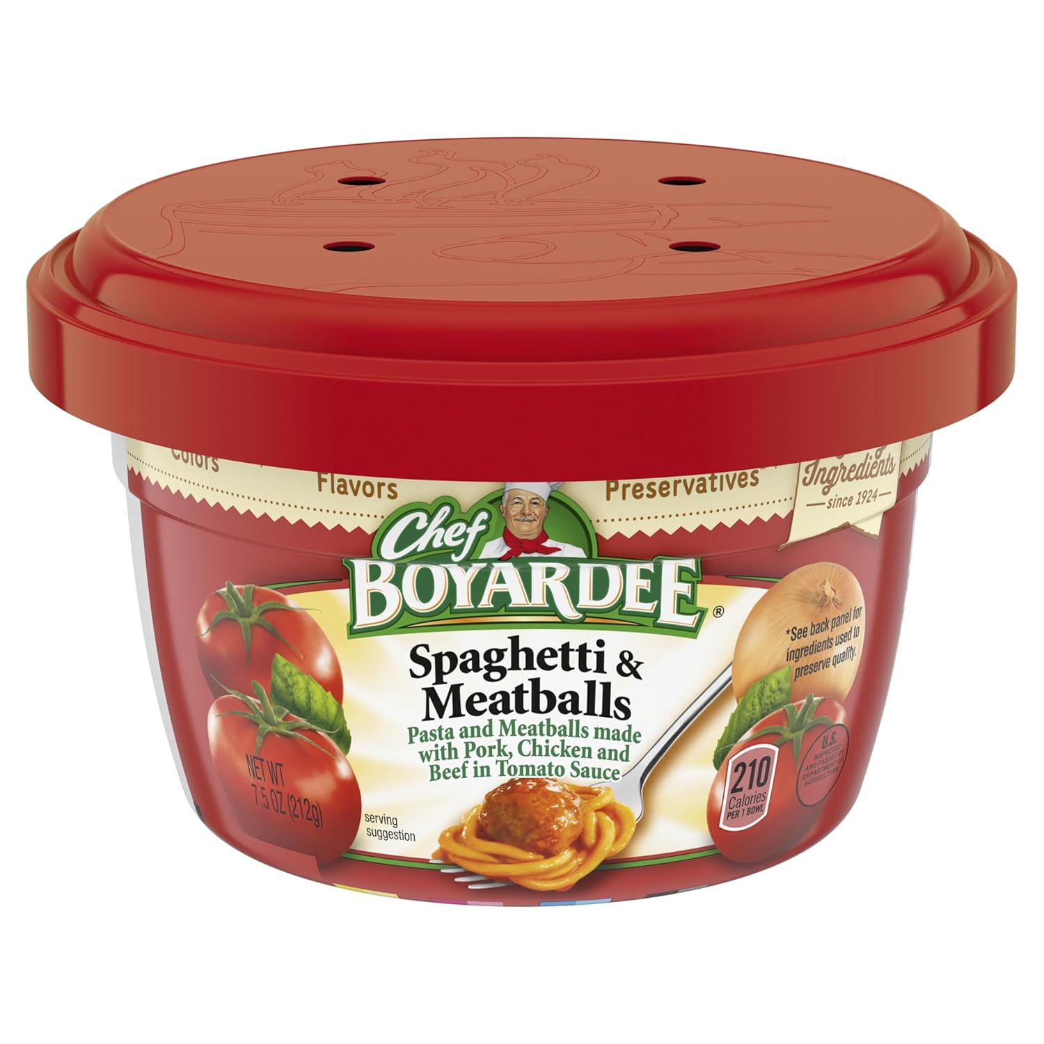 Chef Boyardee Spaghetti and Meatballs in Tomato Sauce, Microwave Food, 7.5 OZ Microwaveable Bowl (12 Bowls)