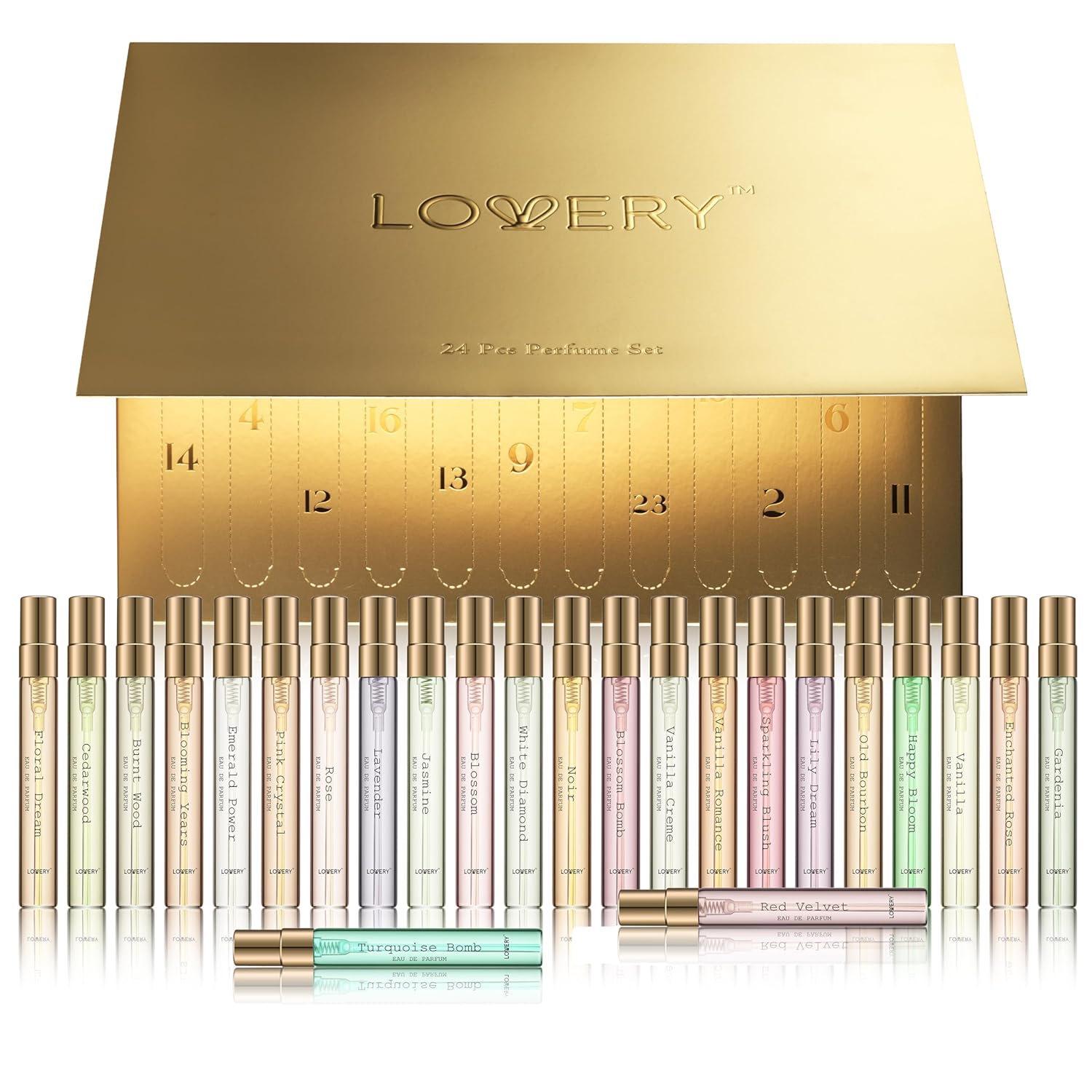 Mothers Day Gifts for Mom, Wife, Daughter - 24pc Perfume Samples for Women Gift Set , Assorted Mini Womens Perfume Fragrance Sets, Floral Perfume Sampler for Travel, Birthday