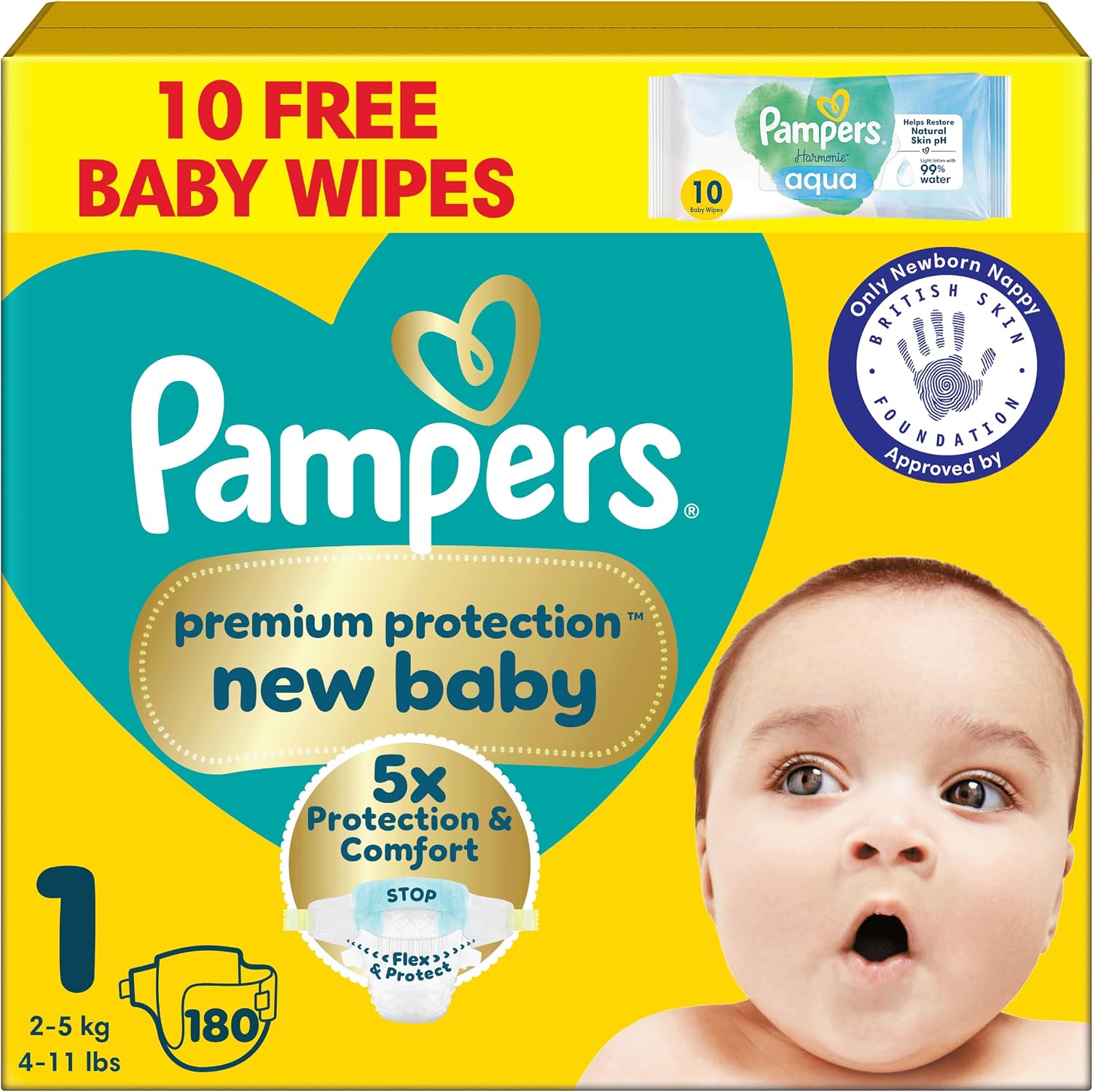 Pampers New Baby Nappies Size 1 + Wipes