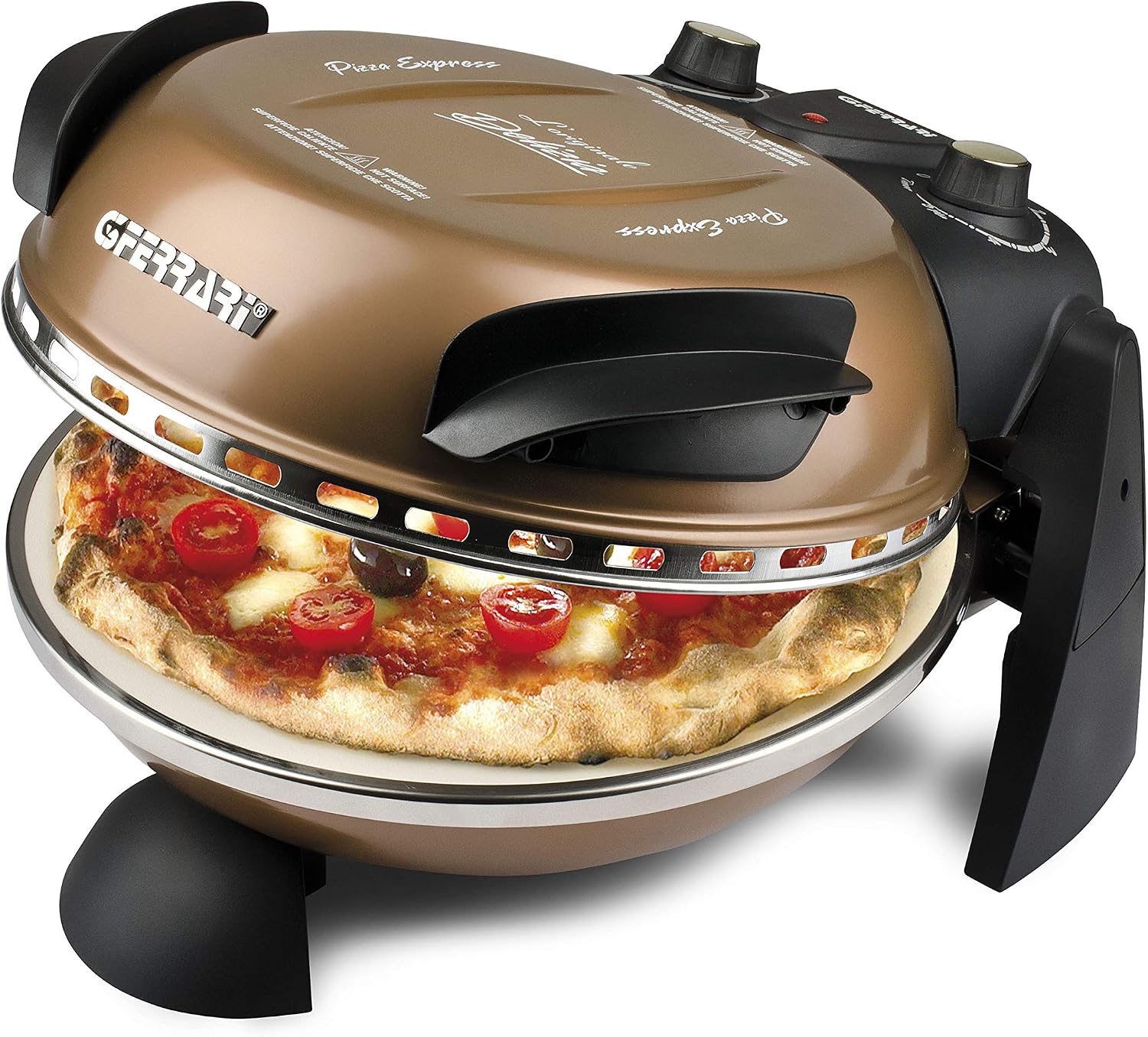 G3 Ferrari G10006 Delizia Pizza Oven, 1200 W, Lacquered Metal, Copper
