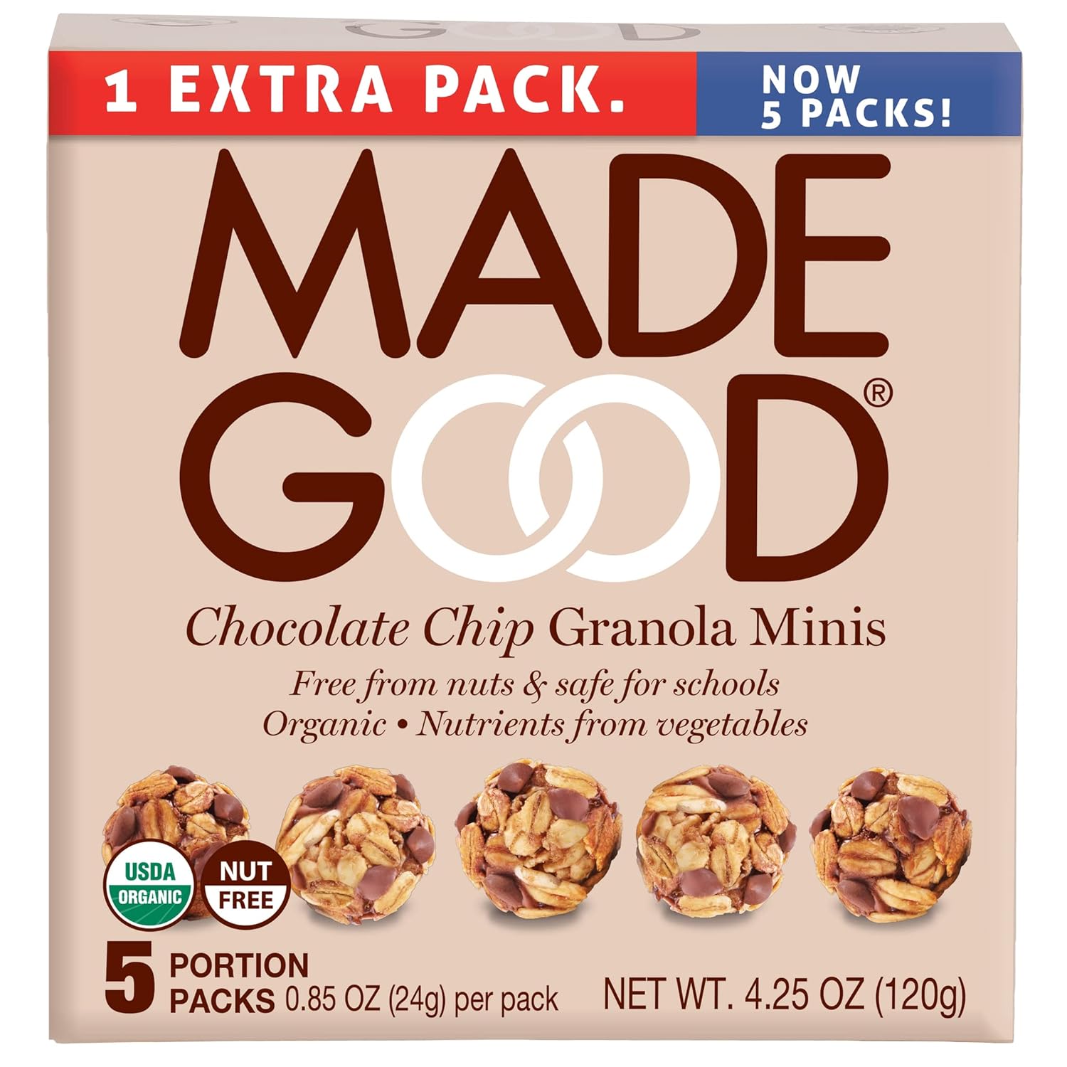 Made Good Granola Minis Chocolate Chip, 24 gram, (Pack of 6)