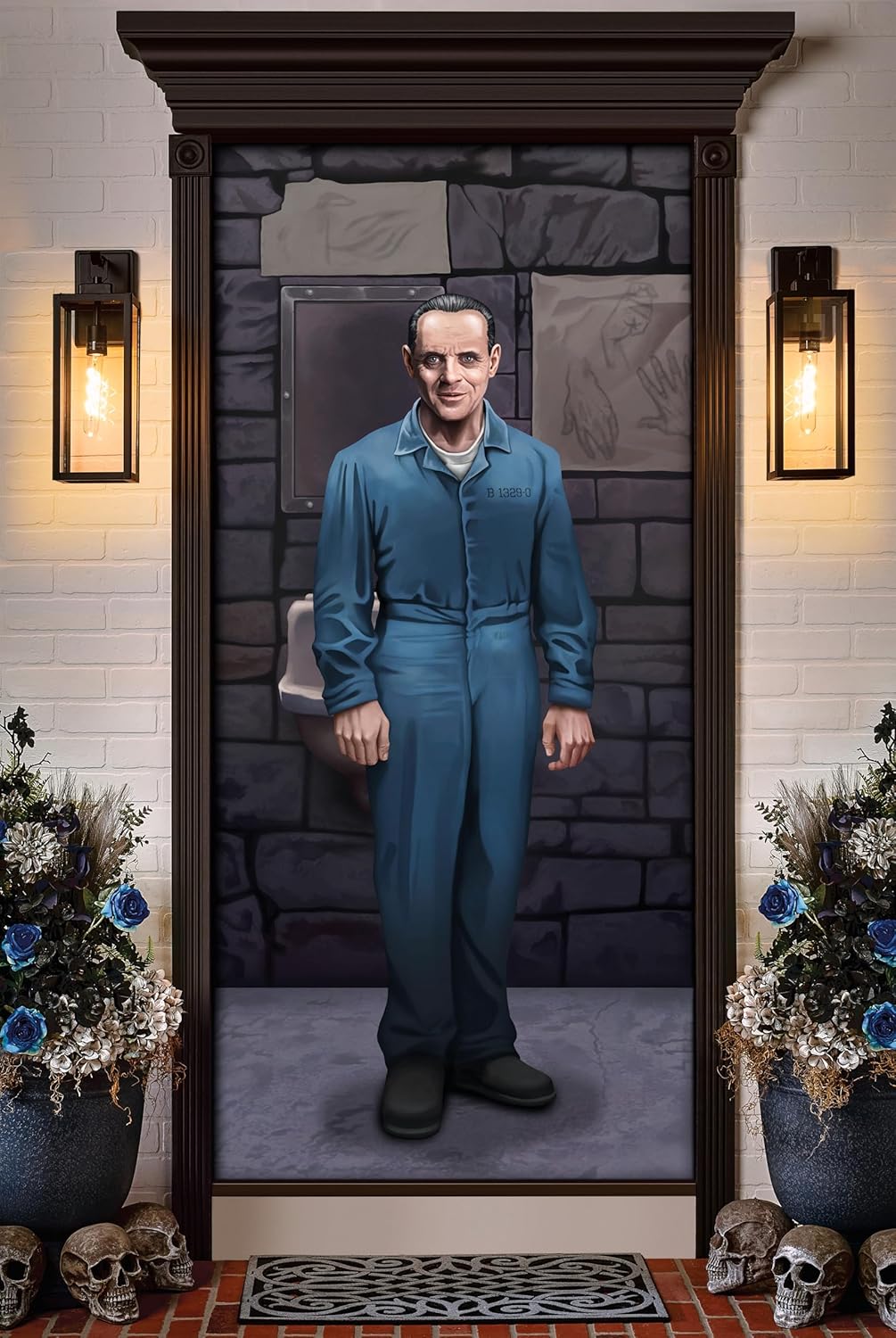 Spirit Halloween Silence of The Lambs Door Cover Decoration | Officially Licensed | Horror Décor