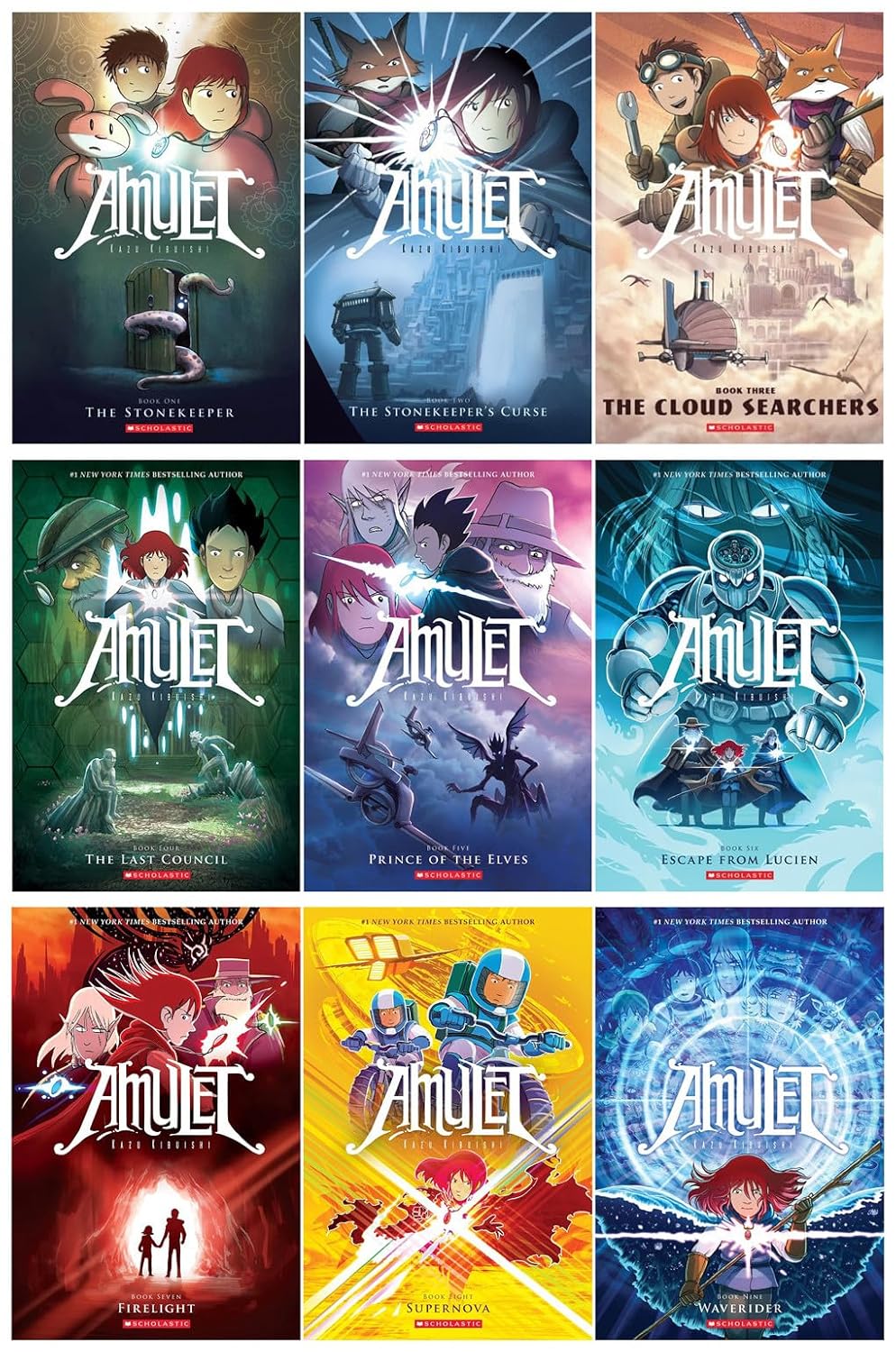 Amulet Series Total 9 Books Set By Kazu Kibuishi (Book 1 - 9)