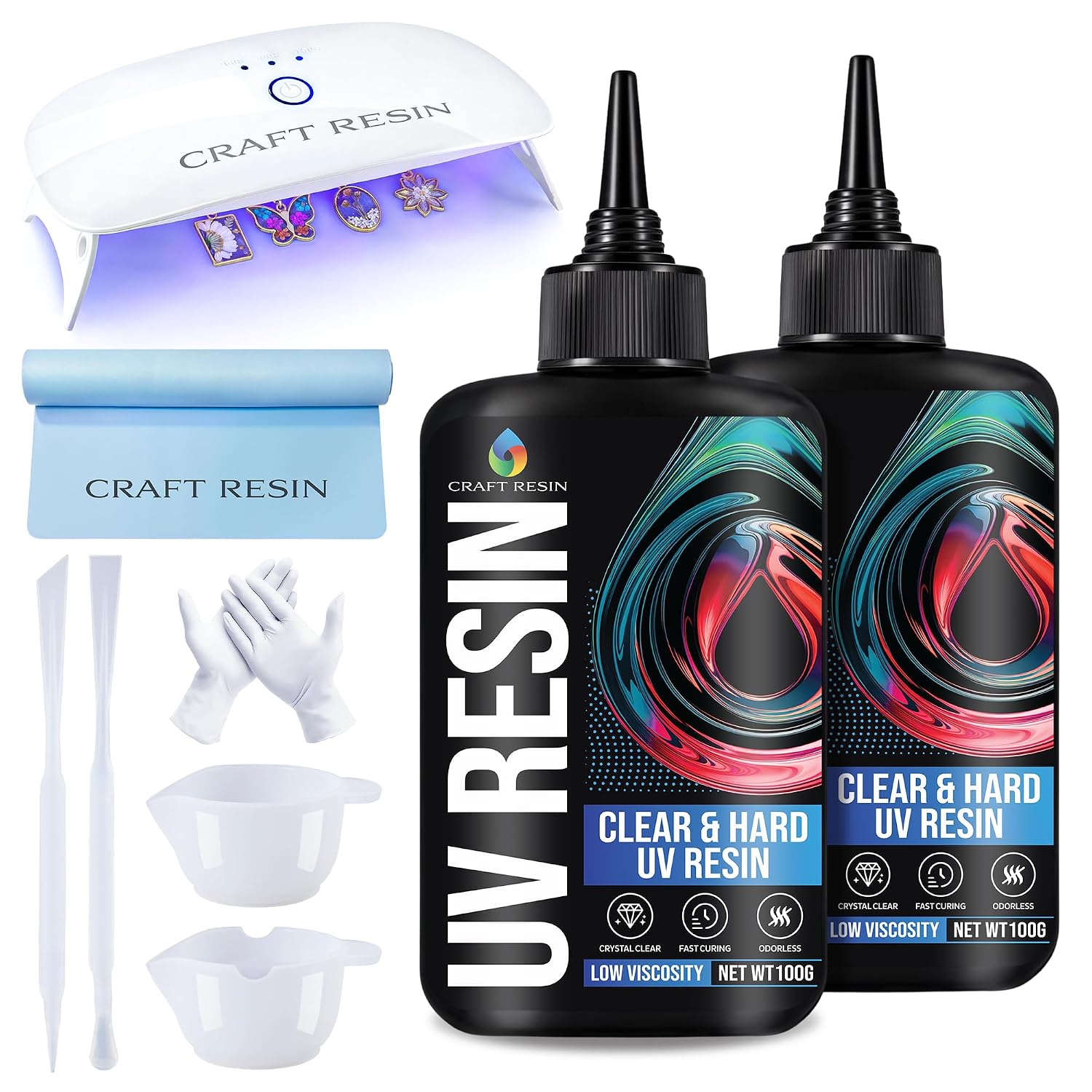 Craft Resin UV Resin Kit with Light - 36W 22 LED Big Lamp and UV Resin Glue
